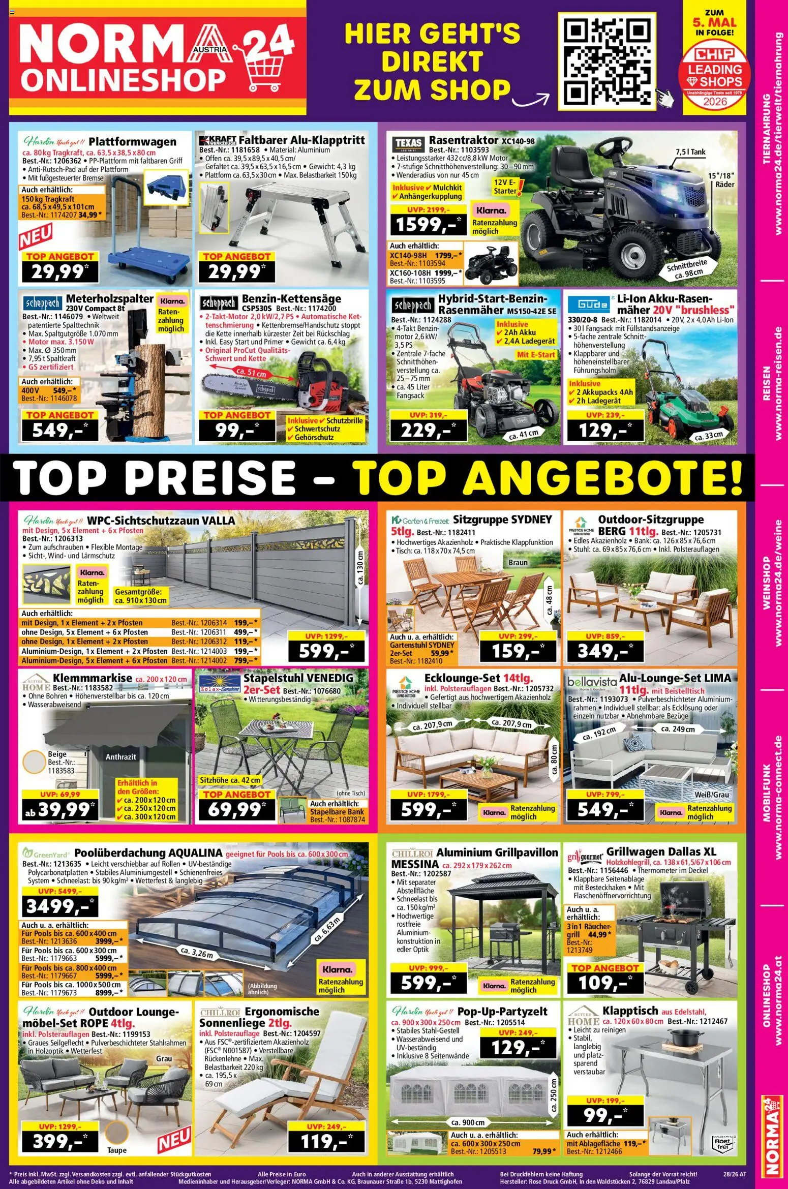 Norma Flugblatt gültig ab 06.07.2026 | Seite: 18 | Produkte: Grill, Thermometer, Rasenmäher, Tisch