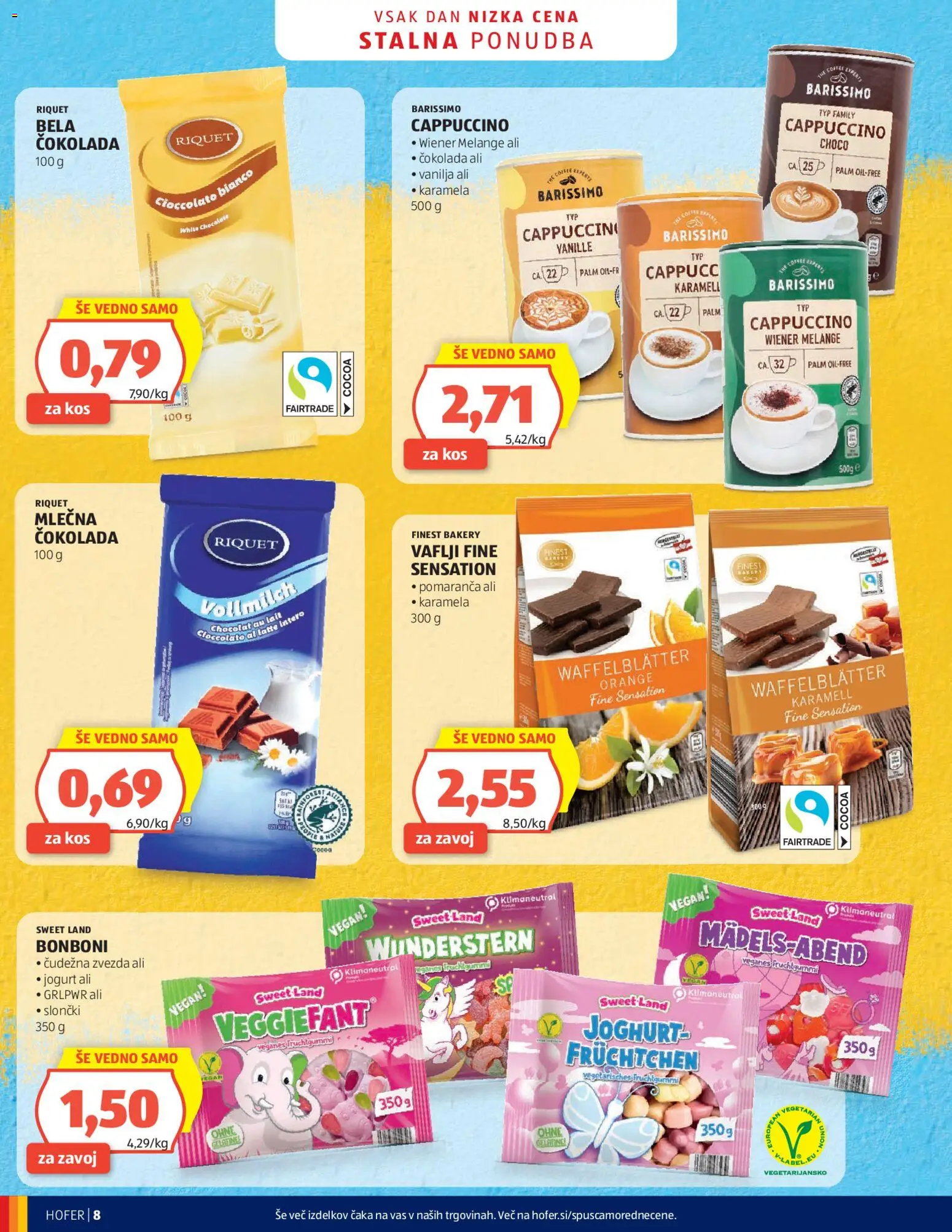 Novi Hofer katalog ponudbe – veljaven od 20.05.2026 | Stran: 8 | Izdelki: Bonboni, Vaflji, Kos, Cokolada