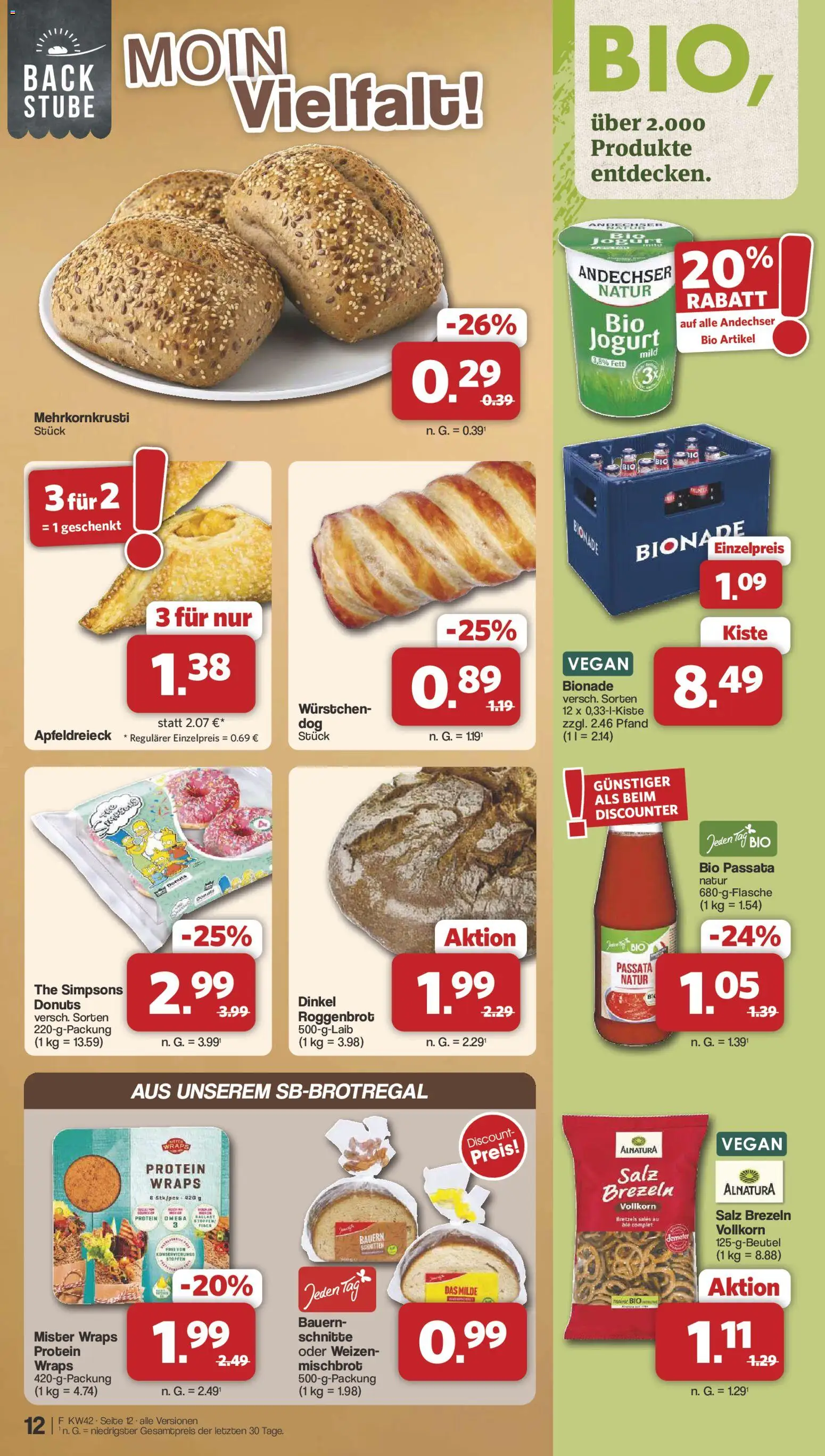 Famila Nordwest Prospekt – gültig ab 12.10.2026 | Seite: 12 | Produkte: Bionade, Donuts, Salz