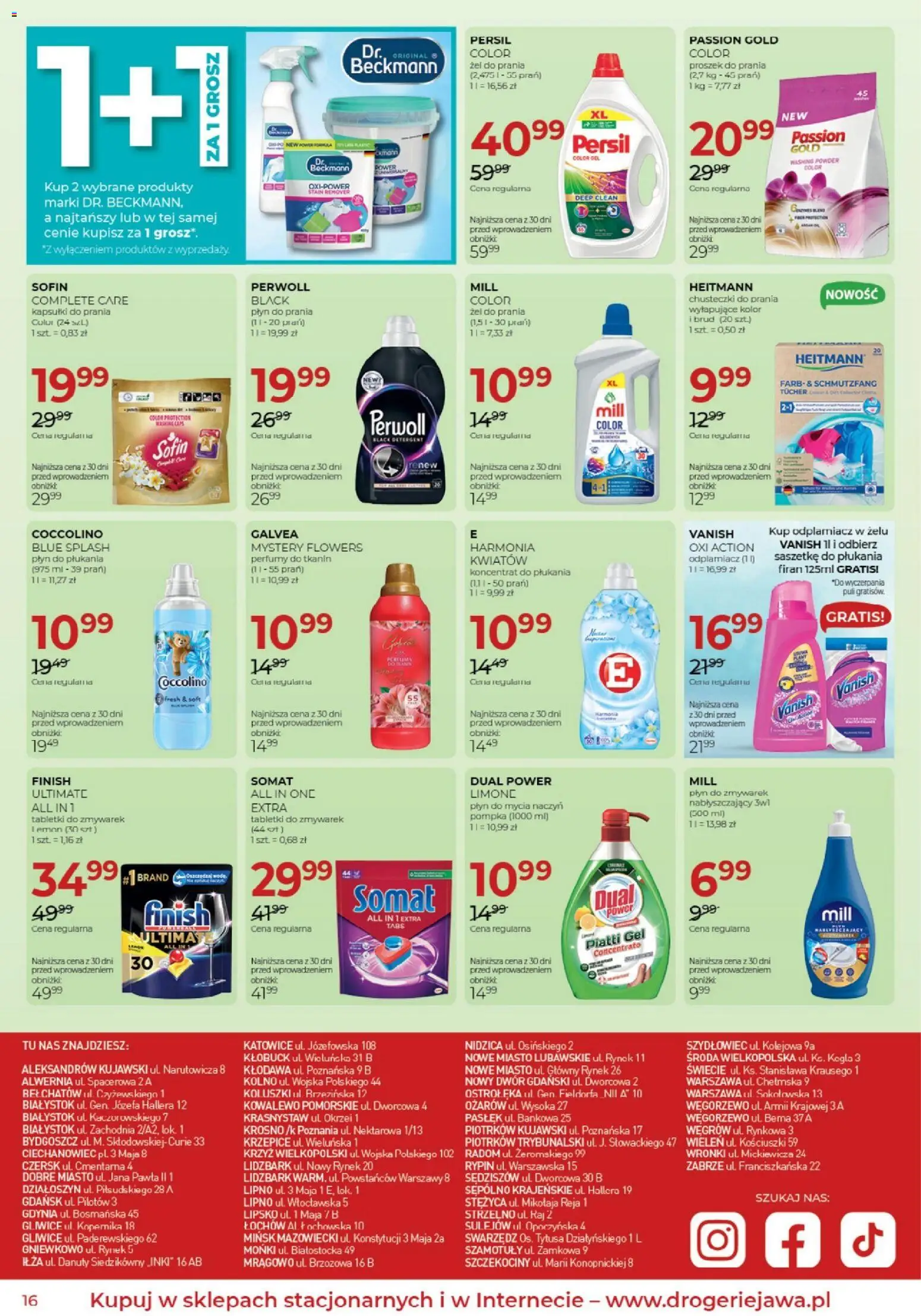 Jawa gazetka od 04.07.2026 | Strona: 16 | Produkty: Finish, Proszek do prania, Odplamiacz, Detergent