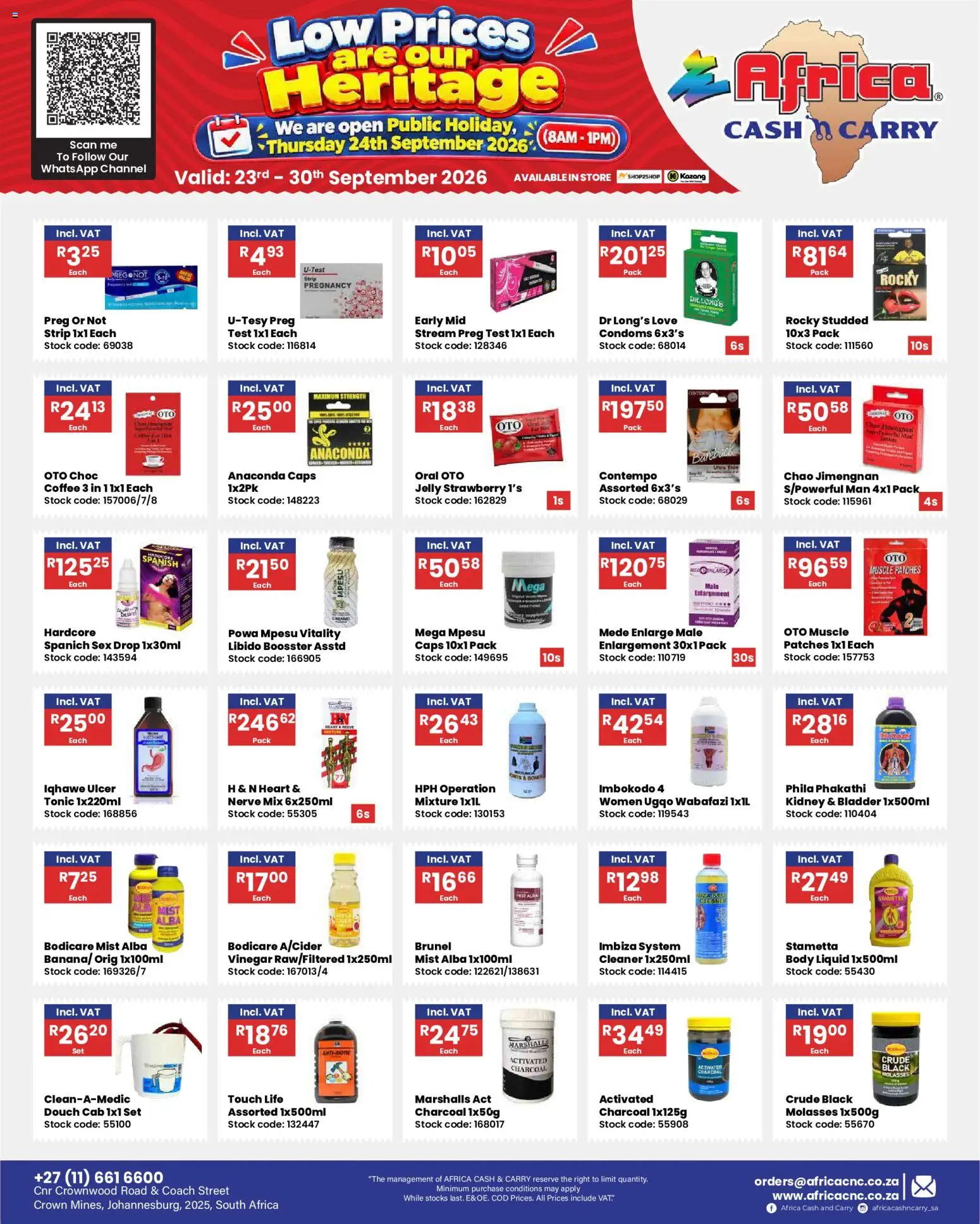 New Africa Cash & Carry catalogue – valid from 23/09/2026 | Page: 19 | Products: Tonic, Coffee, Stock, Caramel