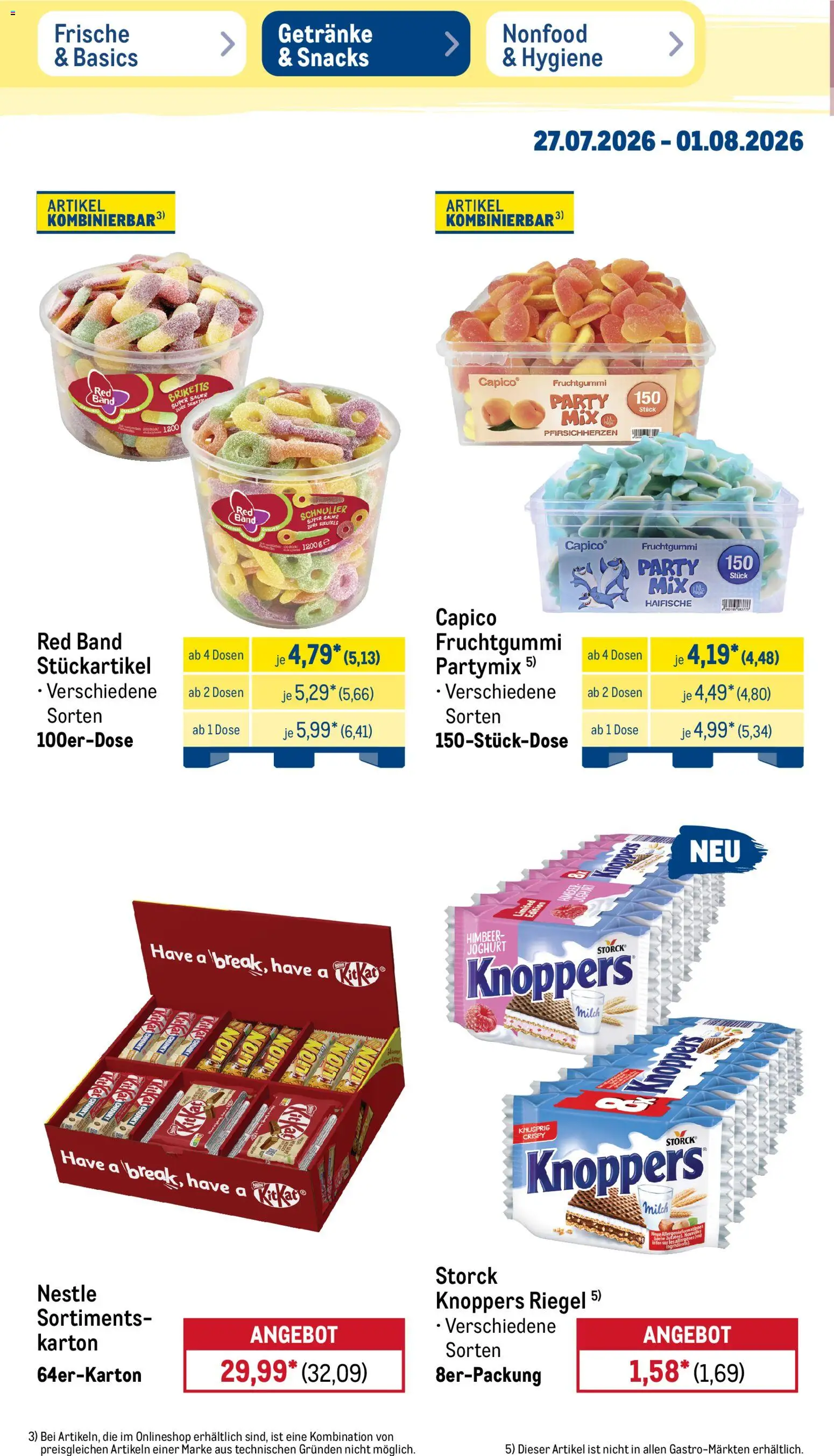 Metro Prospekt – gültig ab 27.07.2026 | Seite: 26 | Produkte: Milch, Joghurt, Knoppers