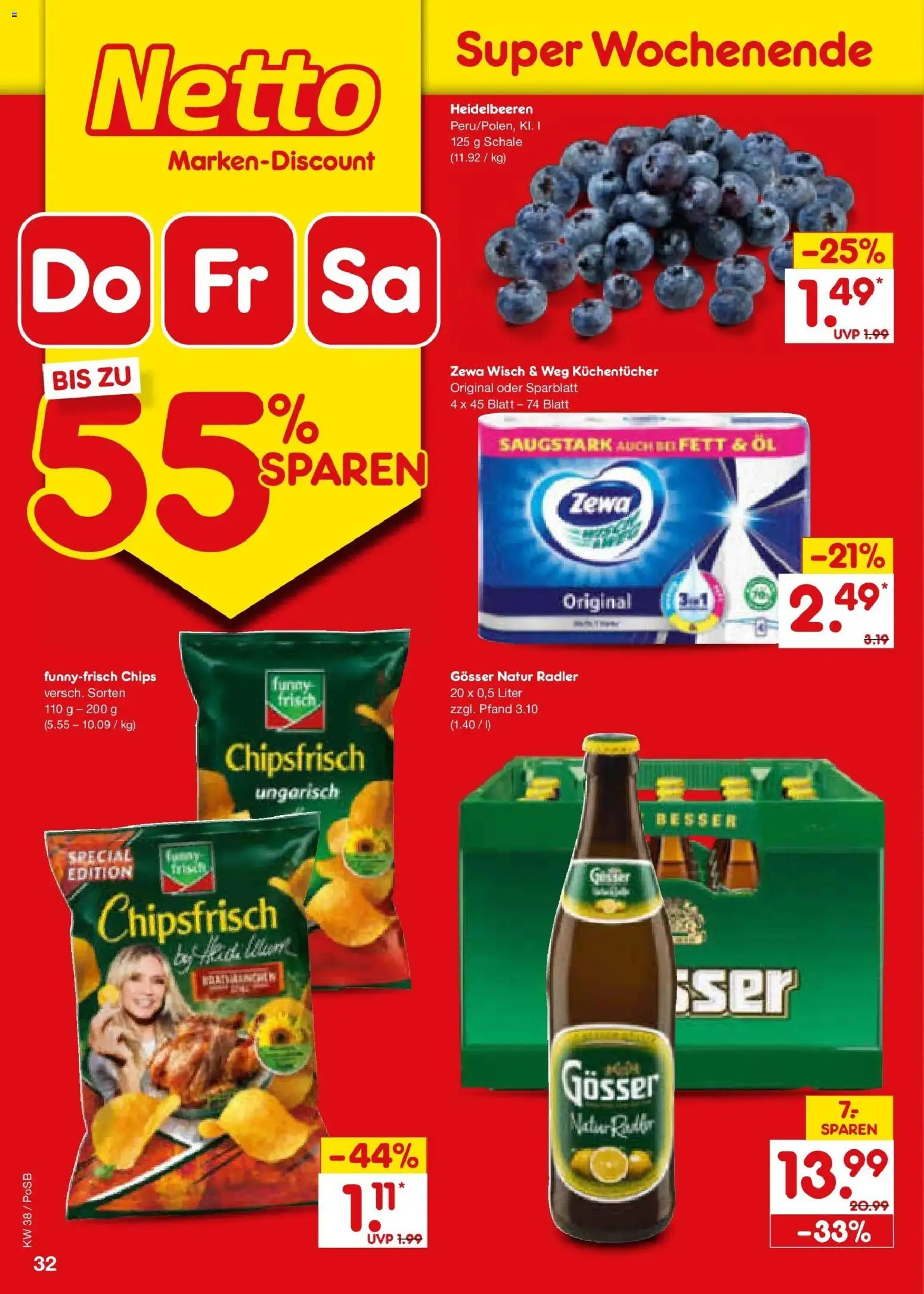 Netto Marken-Discount Prospekt Amberg – gültig ab 14.09.2026 | Seite: 46 | Produkte: Öl, Heidelbeeren, Radler, Chips