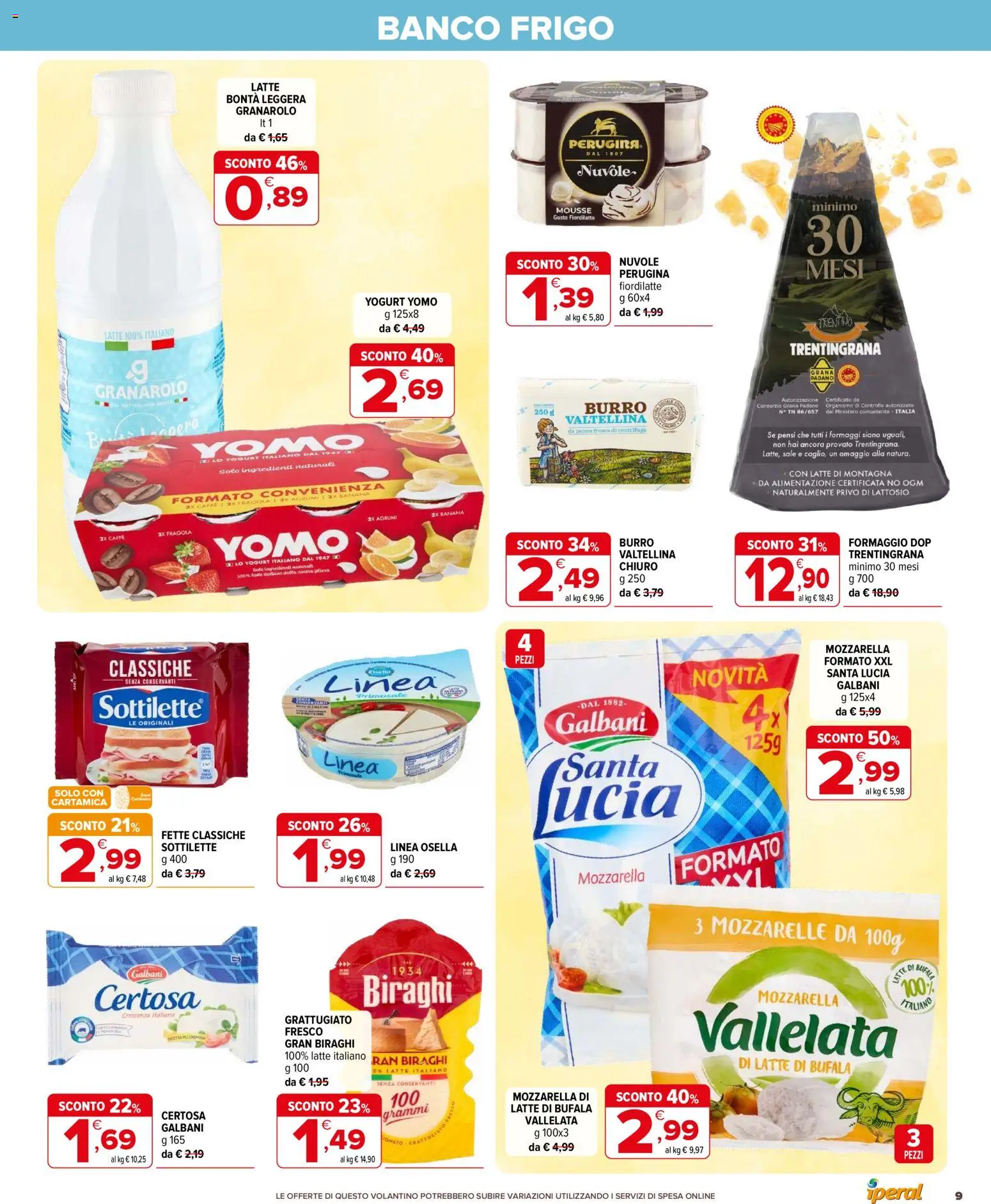 Volantino Iperal del 06.05.2026 | Pagina: 9 | Prodotti: Sale, Mozzarella, Formaggio, Crescenza