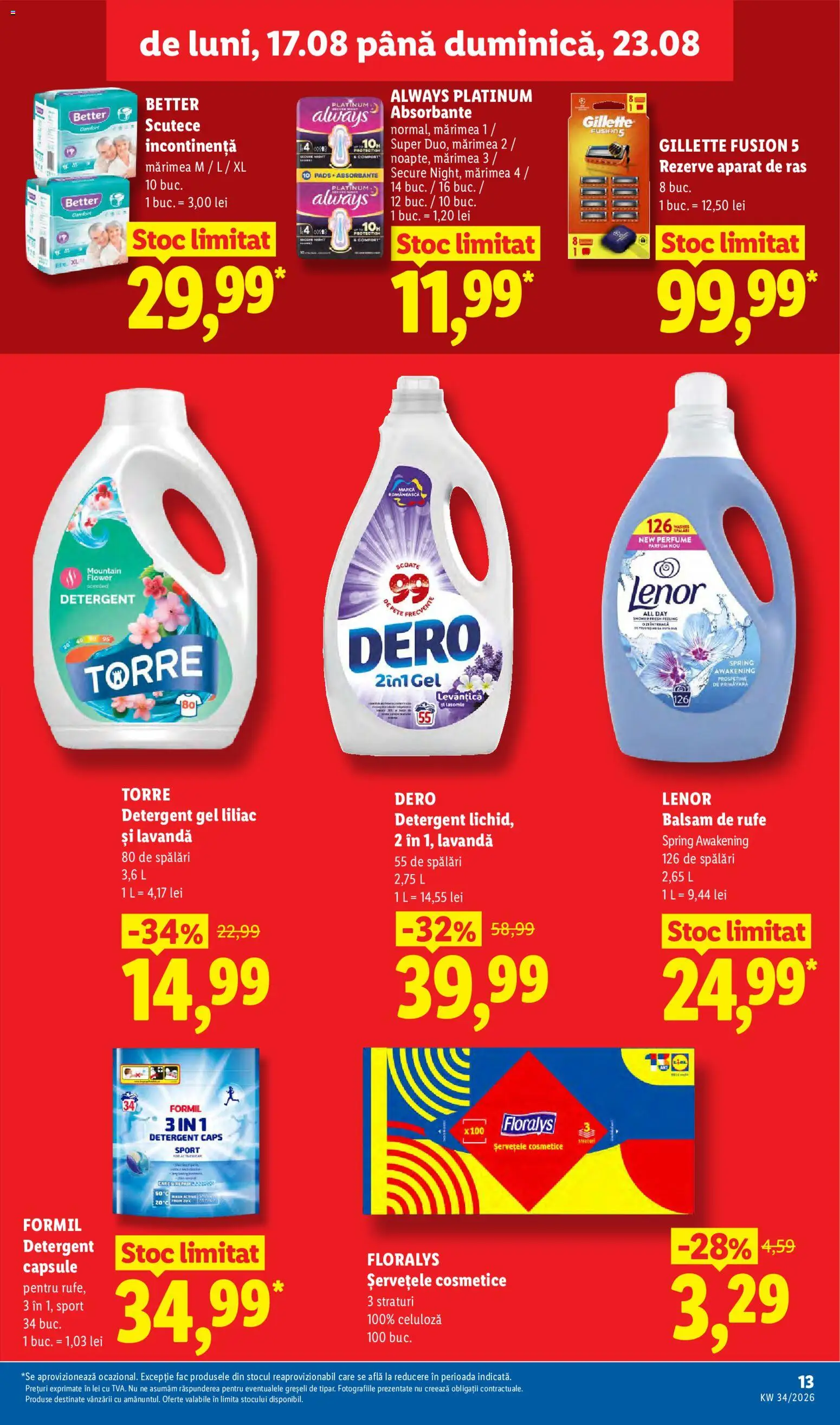 Noul catalog Lidl – valabil de la 17.08.2026 | Pagină: 13 | Produse: Aparat, Parfum, Balsam de rufe, Scutece