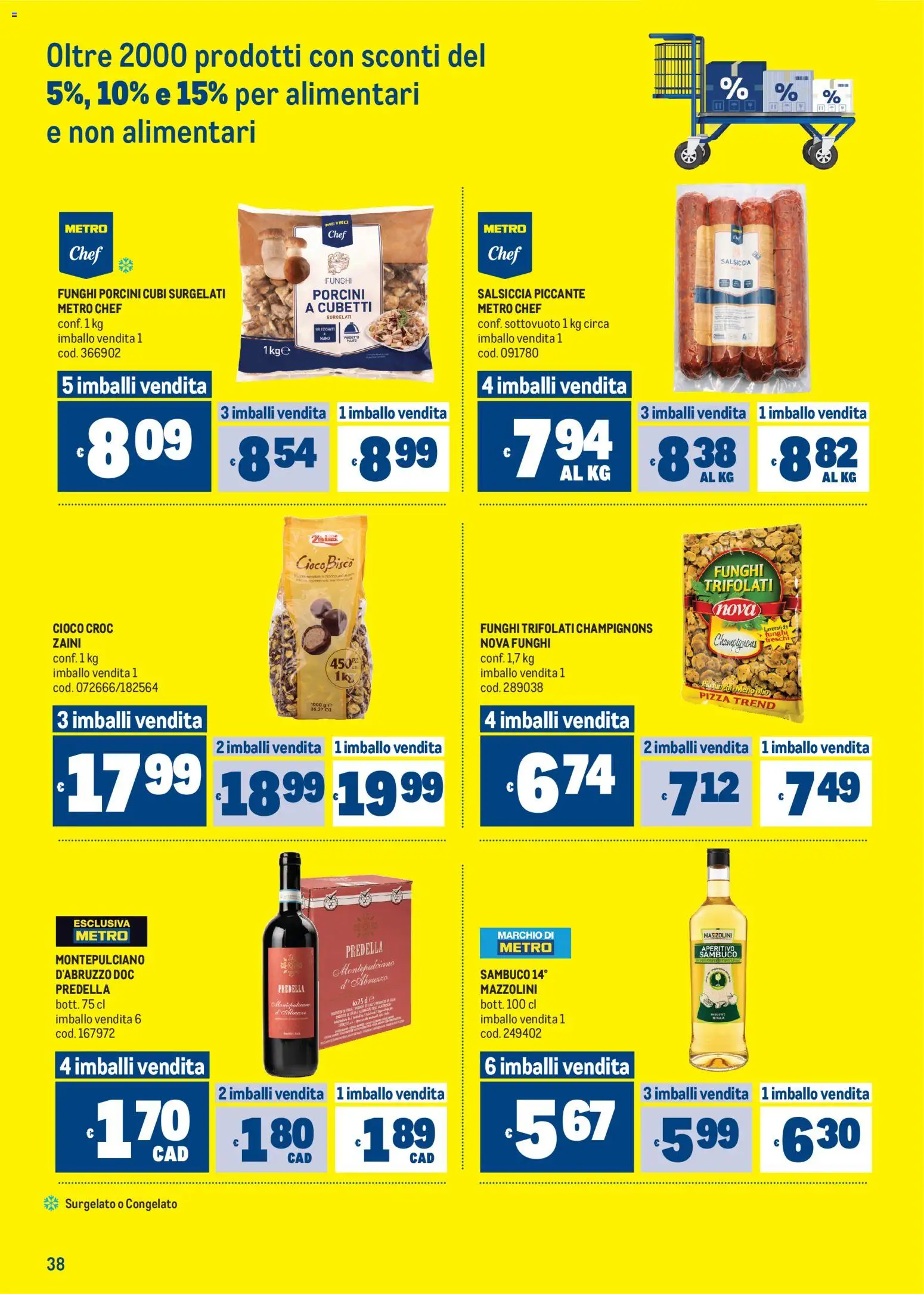 Volantino Metro del 24/09/2026 | Pagina: 38 | Prodotti: Pizza, Olio, Salsiccia, Funghi