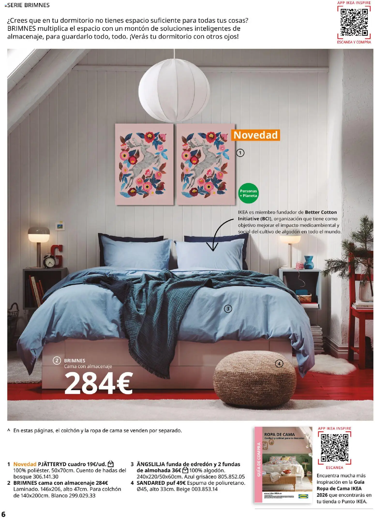 Catálogo IKEA Muebles para el dormitorio │ válido desde el 01/02/2026 | Página: 6 | Productos: Edredón, Colchon, Algodón, Cama