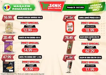 Ofertele Senic valabile de la 20.07.2026 | Pagină: 5 | Produse: Hacıyatmaz Kedi Oyuncağı, Mici, Salam, Șuncă