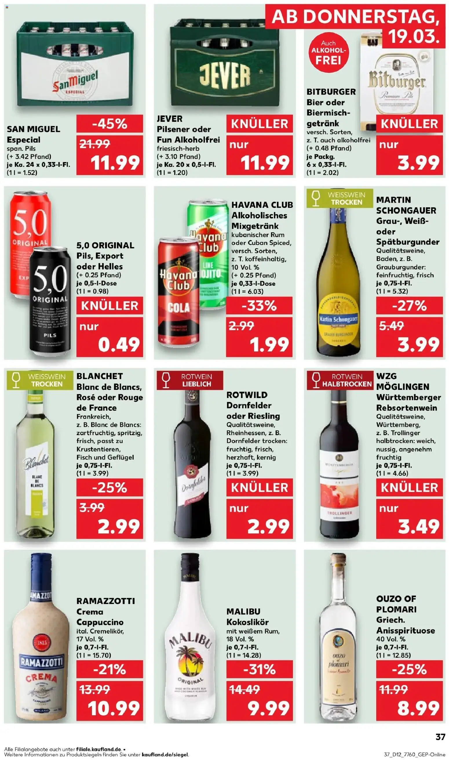 Kaufland Prospekt Unterschleißheim	 – gültig ab 16.03.2026 | Seite: 49 | Produkte: Ouzo, Rotwein, Rotwein trocken, Weißwein trocken