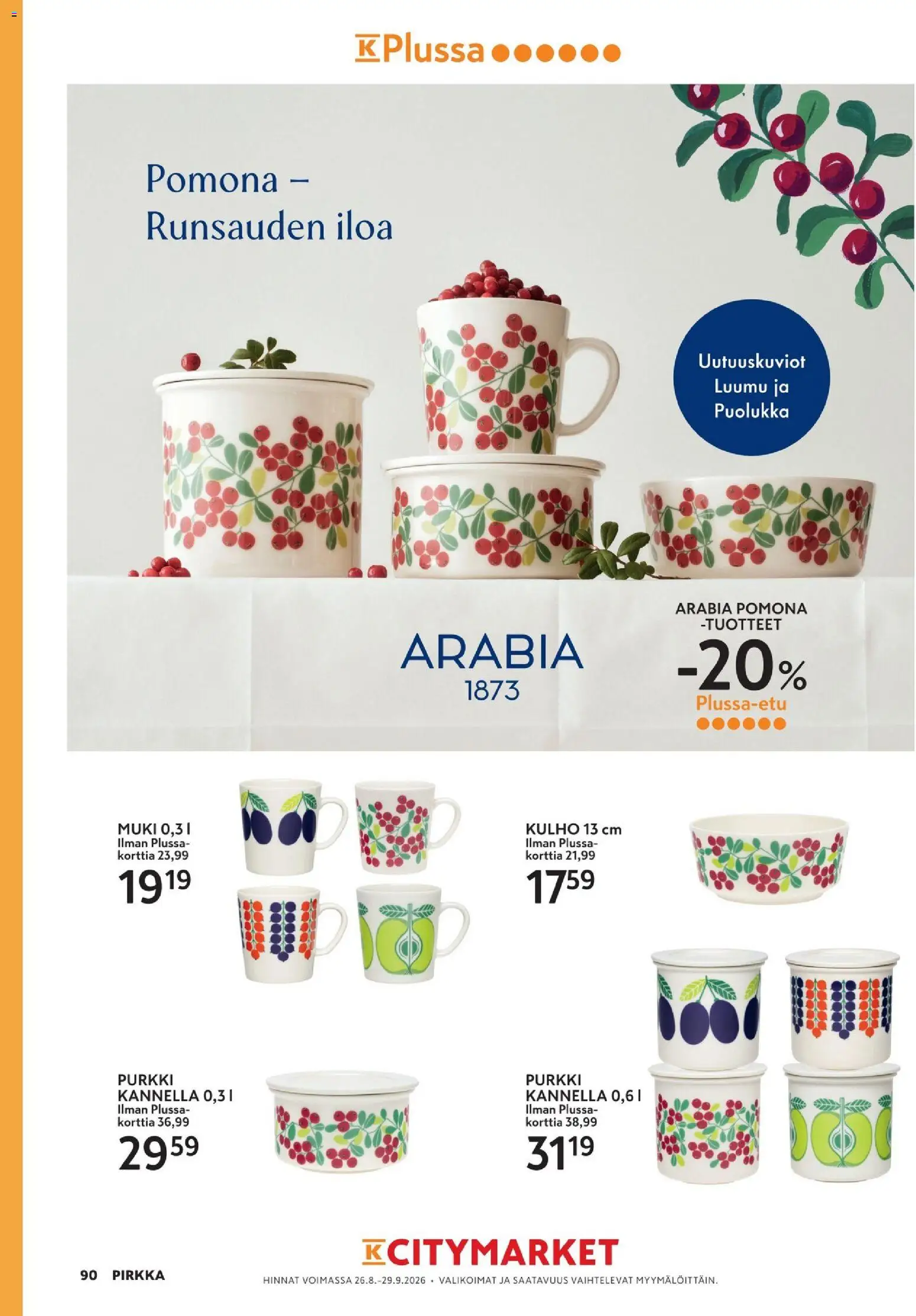 K-Market - Pirkka 9/2026 – voimassa 26/08/2026 alkaen | Sivu: 90