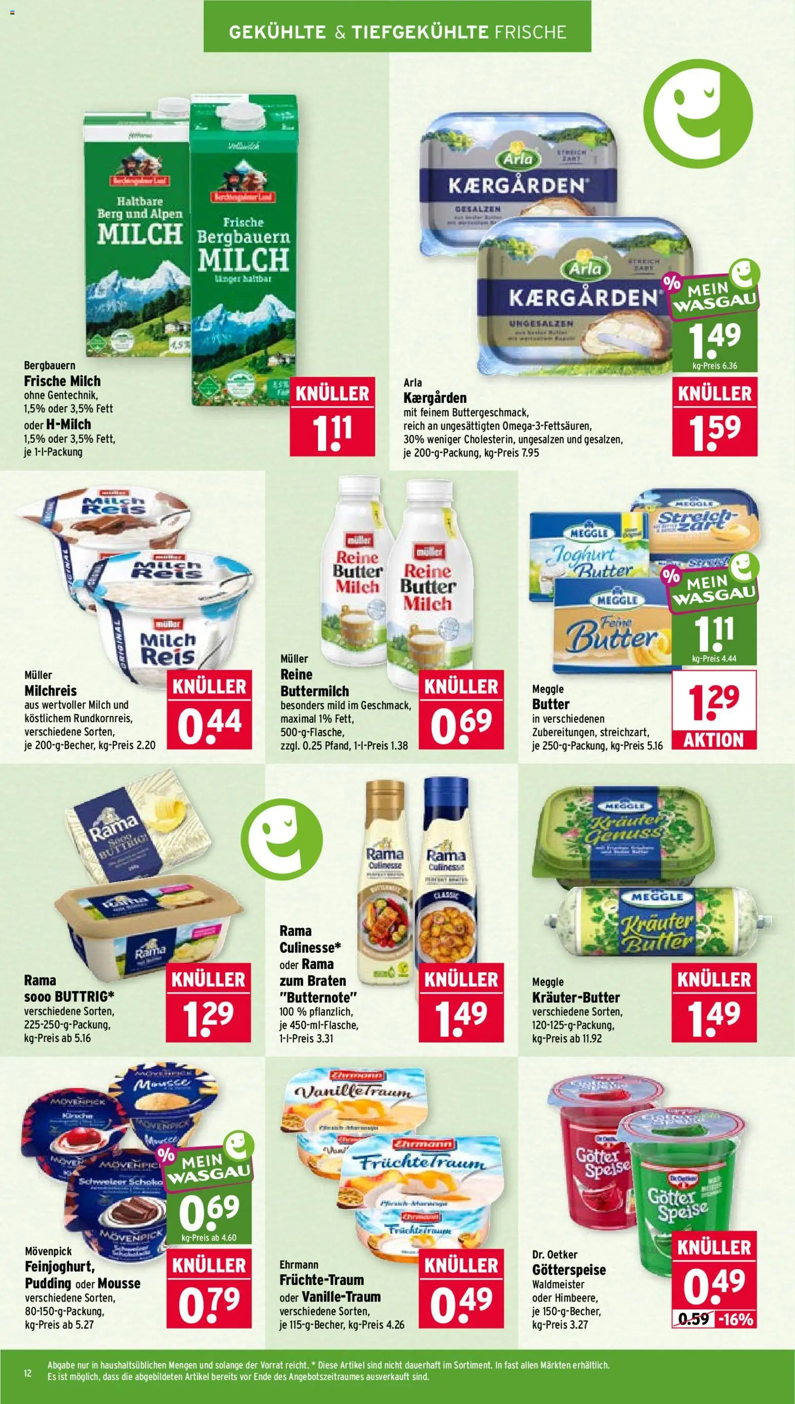 Wasgau Prospekt – gültig ab 03.08.2026 | Seite: 12 | Produkte: Rama, Milch, Butter, Reis