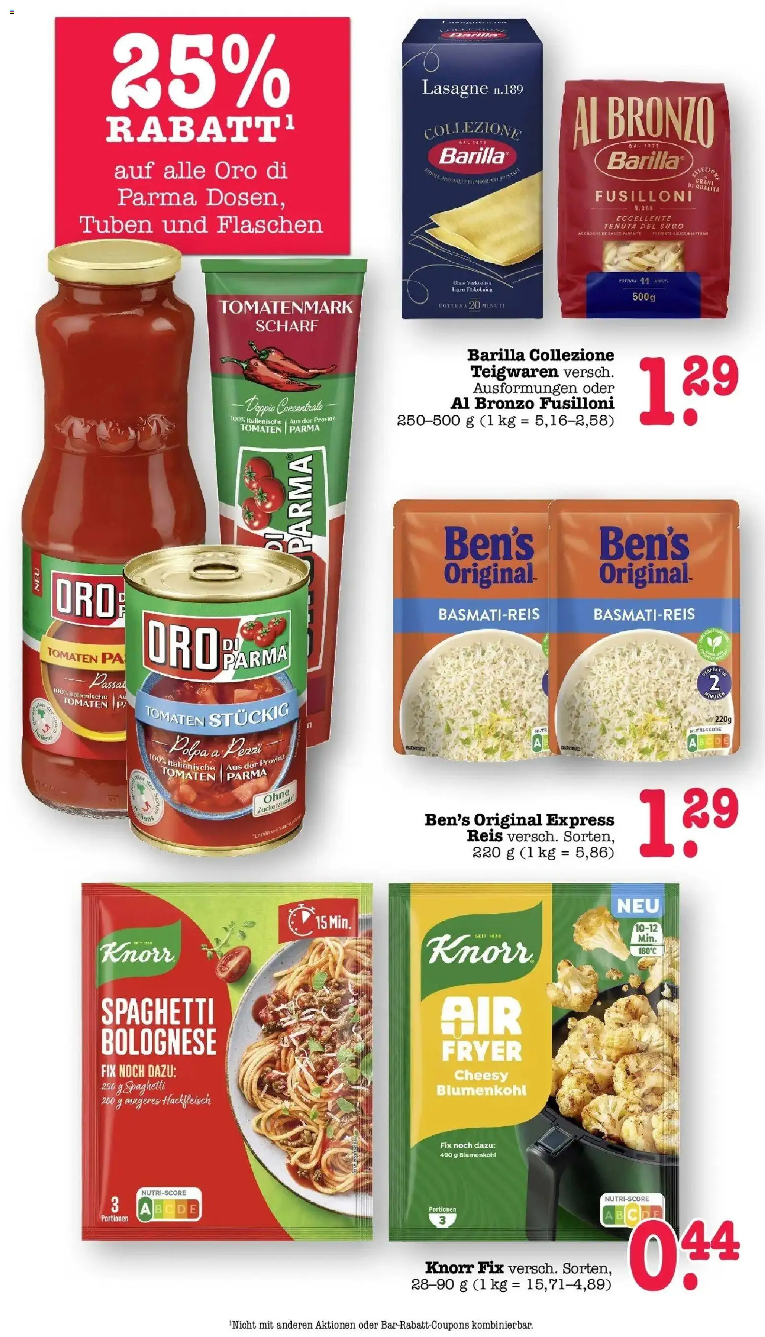 Edeka Prospekt Mainz-Weisenau (ab 31.08.2026) » Angebote Online | Seite: 36 | Produkte: Knorr fix, Spaghetti, Lasagne, Reis