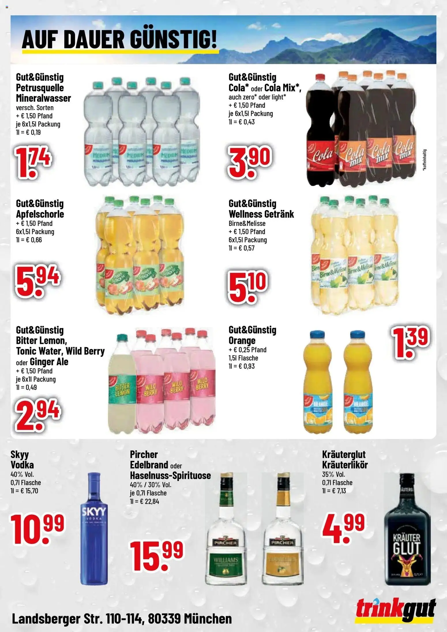 Trinkgut Prospekt München (ab 12.10.2026) » Angebote online | Seite: 4 | Produkte: Cola, Mineralwasser, Birne, Vodka