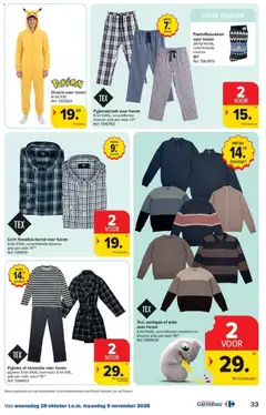 Licht flanellen hemd voor heren, Licht flanellen hemd voor heren S tot XXXL, verschillende kleuren, prijs per stuk: 17.99. - Voorbeeld van een folder van Carrefour, geldig van 28/10/2026 | Pagina: 33