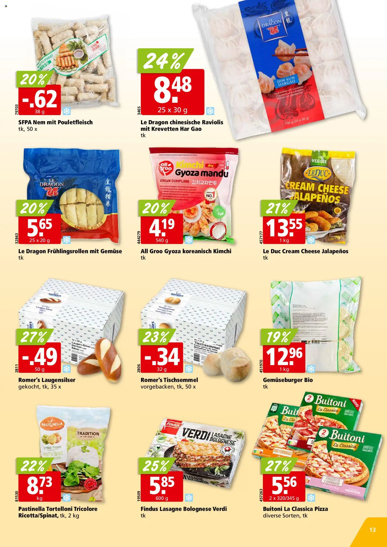 Aligro aktionen Chavannes, Matran, Genf, Sitten – gültig ab 05.10.2026 | Seite: 13 | Produkte: Pizza, Gemüse, Kimchi, Ricotta