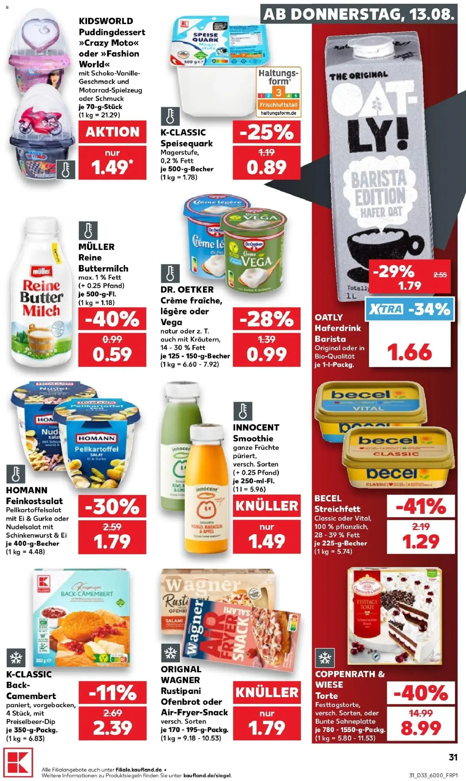 Prospekt Kaufland ab 10.08.2026 » Angebote Online zum Blättern | Seite: 40 | Produkte: Milch, Becel, Camembert, Salami