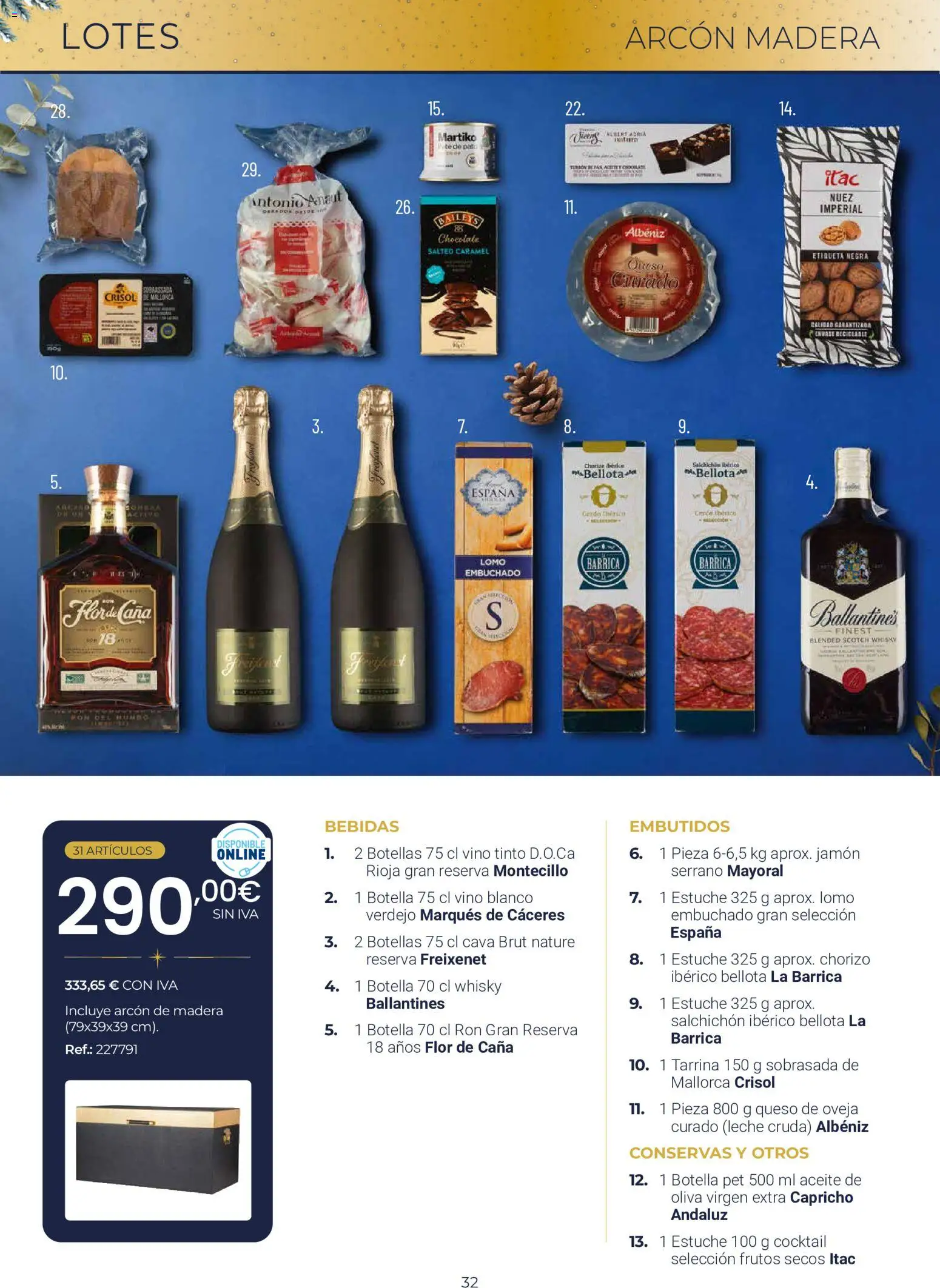 Makro Lotes y Cestas Navidad Centro │ válido desde el 03/09/2026 | Página: 32 | Productos: Conservas, Jamón, Aceite de oliva, Sobrasada