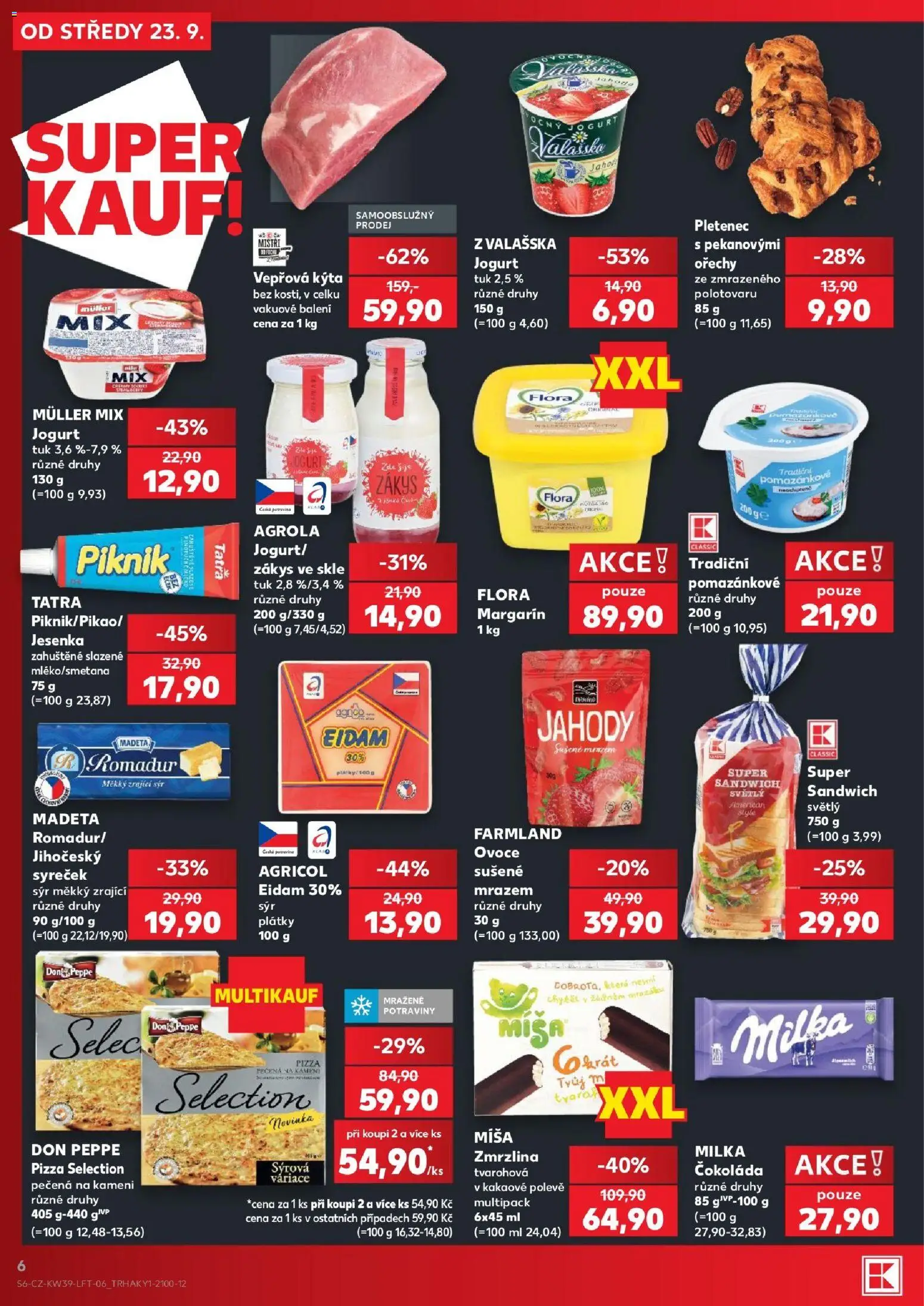 Kaufland leták - Liberec od 23.09.2026 | Strana: 6 | Produkty: Jogurt, Milka, Pizza, Eidam