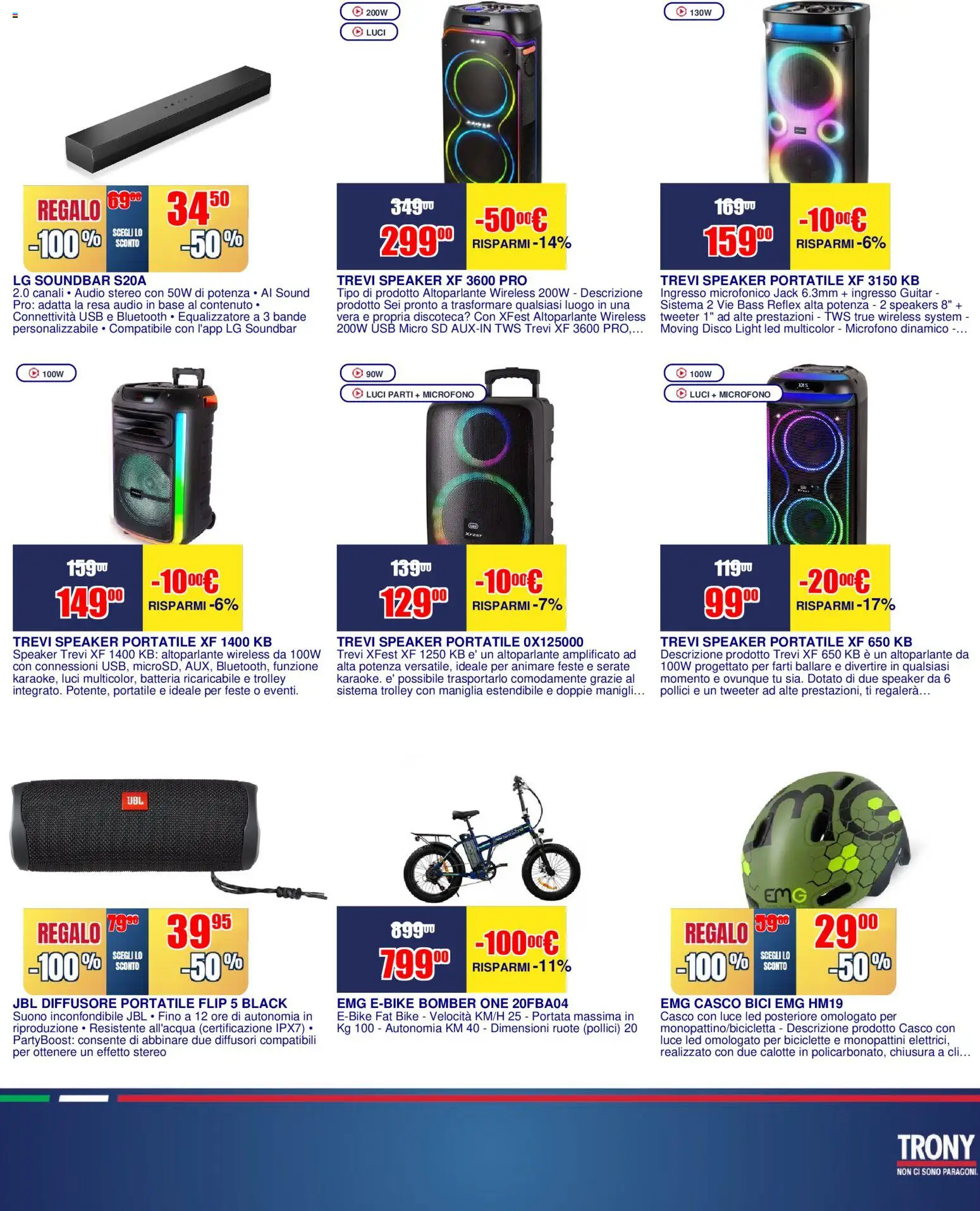 Volantino Trony del 25/06/2026 | Pagina: 16 | Prodotti: Microfono, USB, Trolley, Batteria