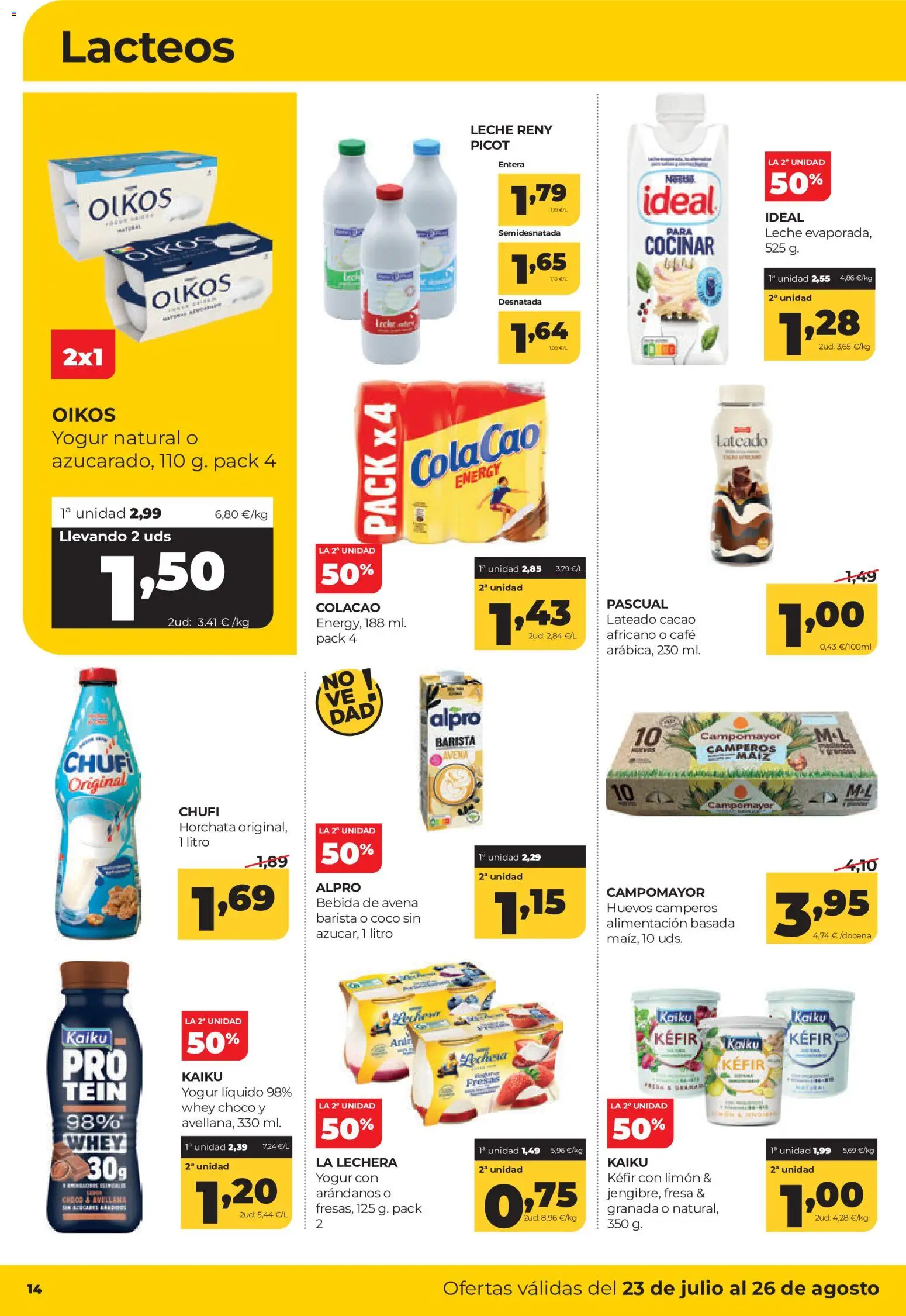 Alimerka folleto Castilla y León │ válido desde el 23/07/2026 | Página: 14 | Productos: Café, Fresas, Bebida de avena, Φρυγανιές σικάλεως