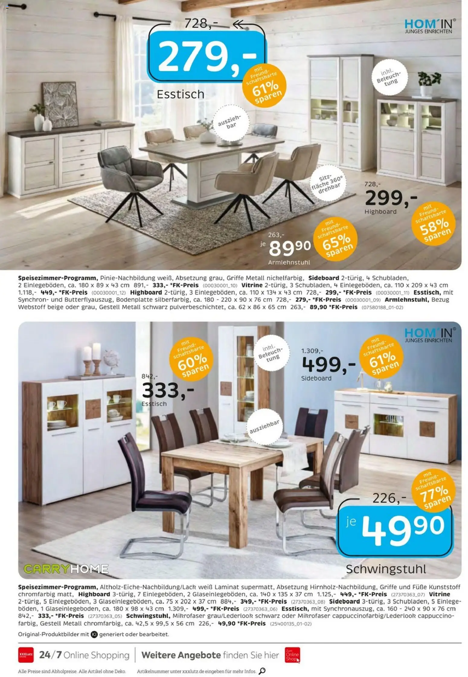 XXXLutz Junges Wohnen – gültig ab 26.09.2026 | Seite: 8 | Produkte: Sideboard, HIghboard, Esstisch, Vitrine