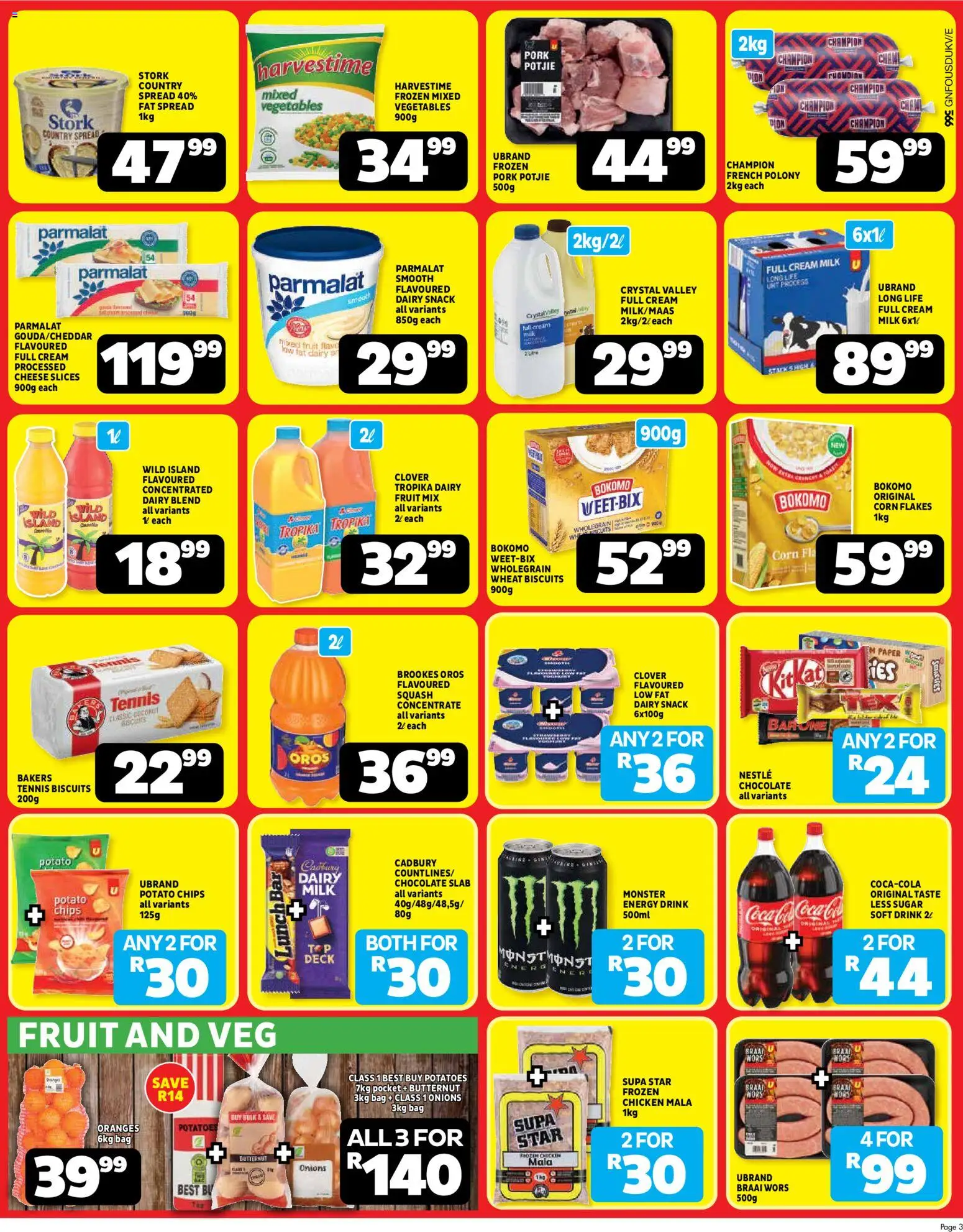 New Usave catalogue – valid from 25.05.2026 | Page: 3 | Products: Squash, Cheese, Paper, Sugar