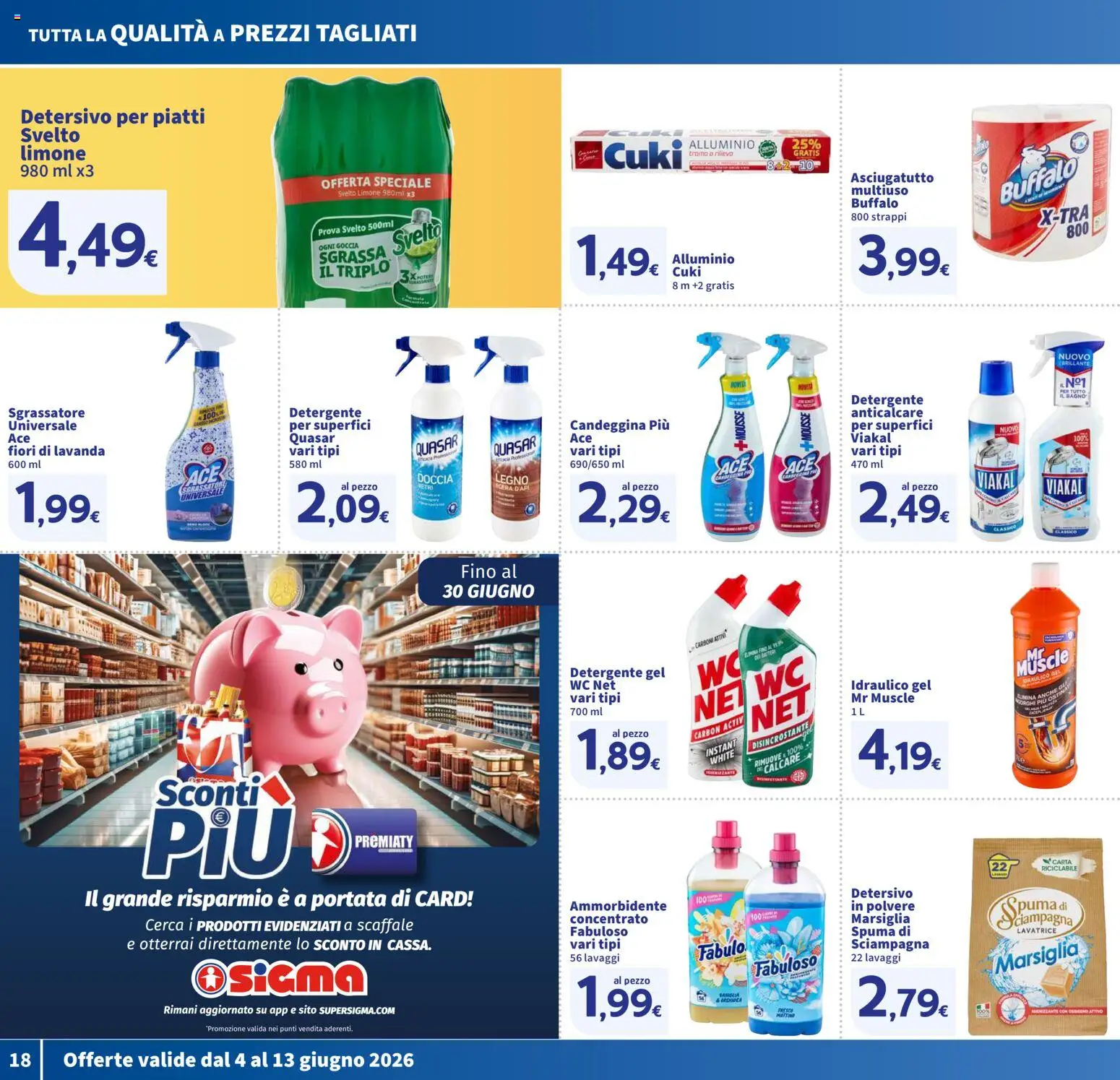 Volantino SIGMA del 04.06.2026 | Pagina: 18 | Prodotti: Detergente, Sgrassatore, Limone, Scaffale