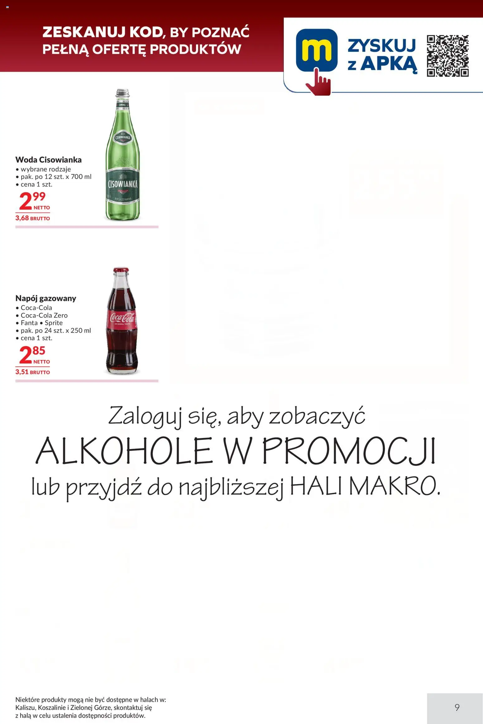 Makro gazetka - Oferta dla gastronomii od 04.08.2026 | Strona: 9 | Produkty: Sprite, Coca cola, Woda