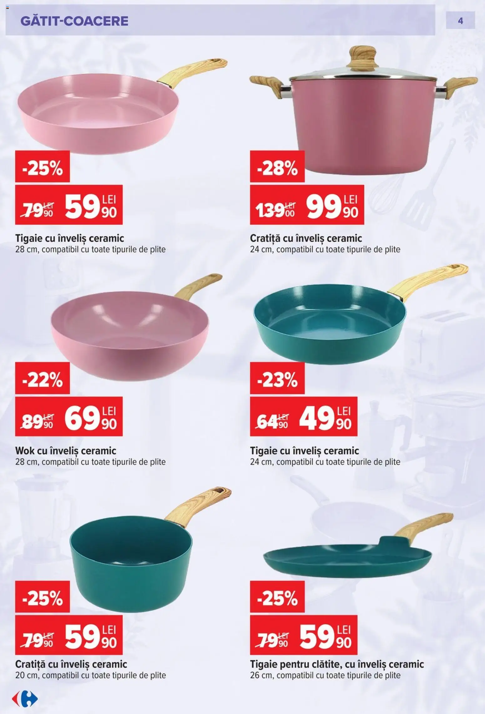 Noul catalog Carrefour – valabil de la 23.09.2026 | Pagină: 4 | Produse: Tigaie, Cratiță