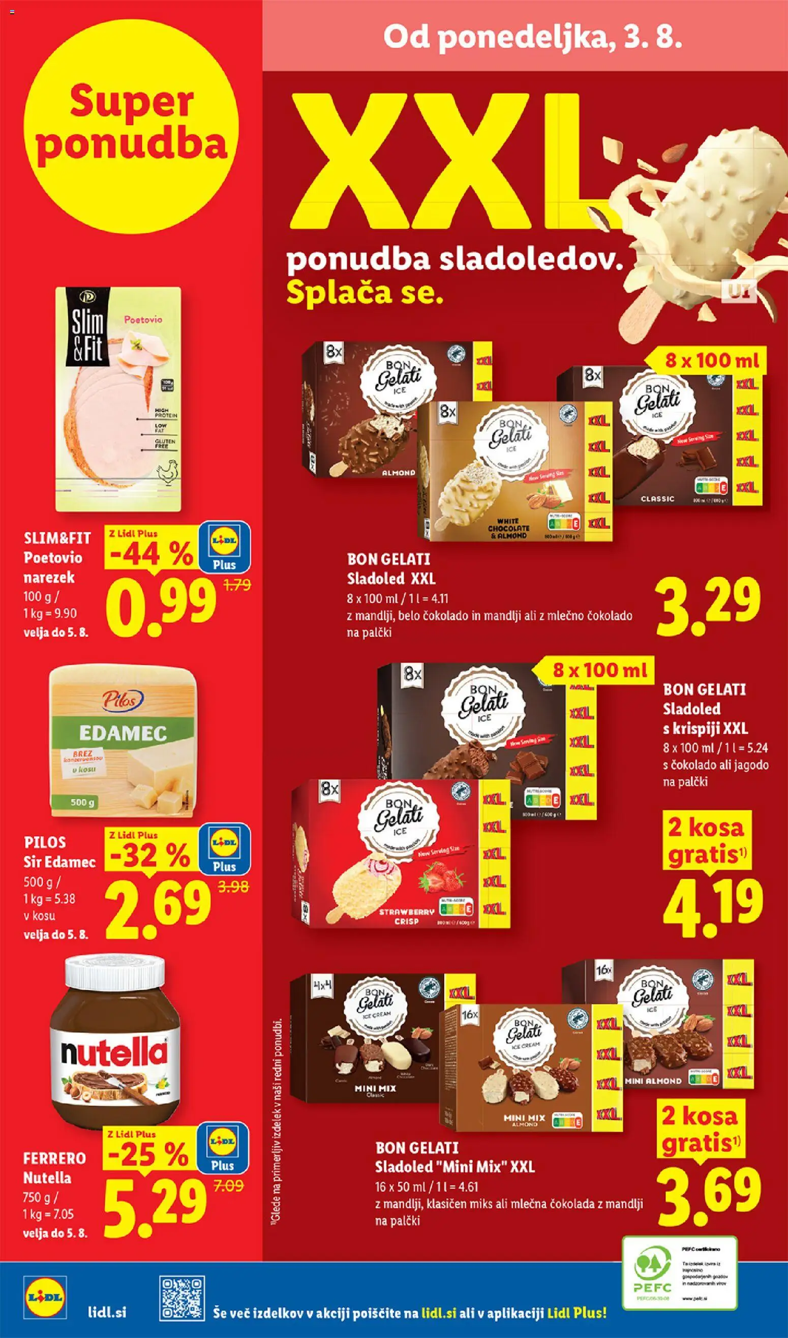 Novi Lidl katalog ponudbe – veljaven od 30.07.2026 | Stran: 66 | Izdelki: Narezek, Sir, Cokolada, Sladoled