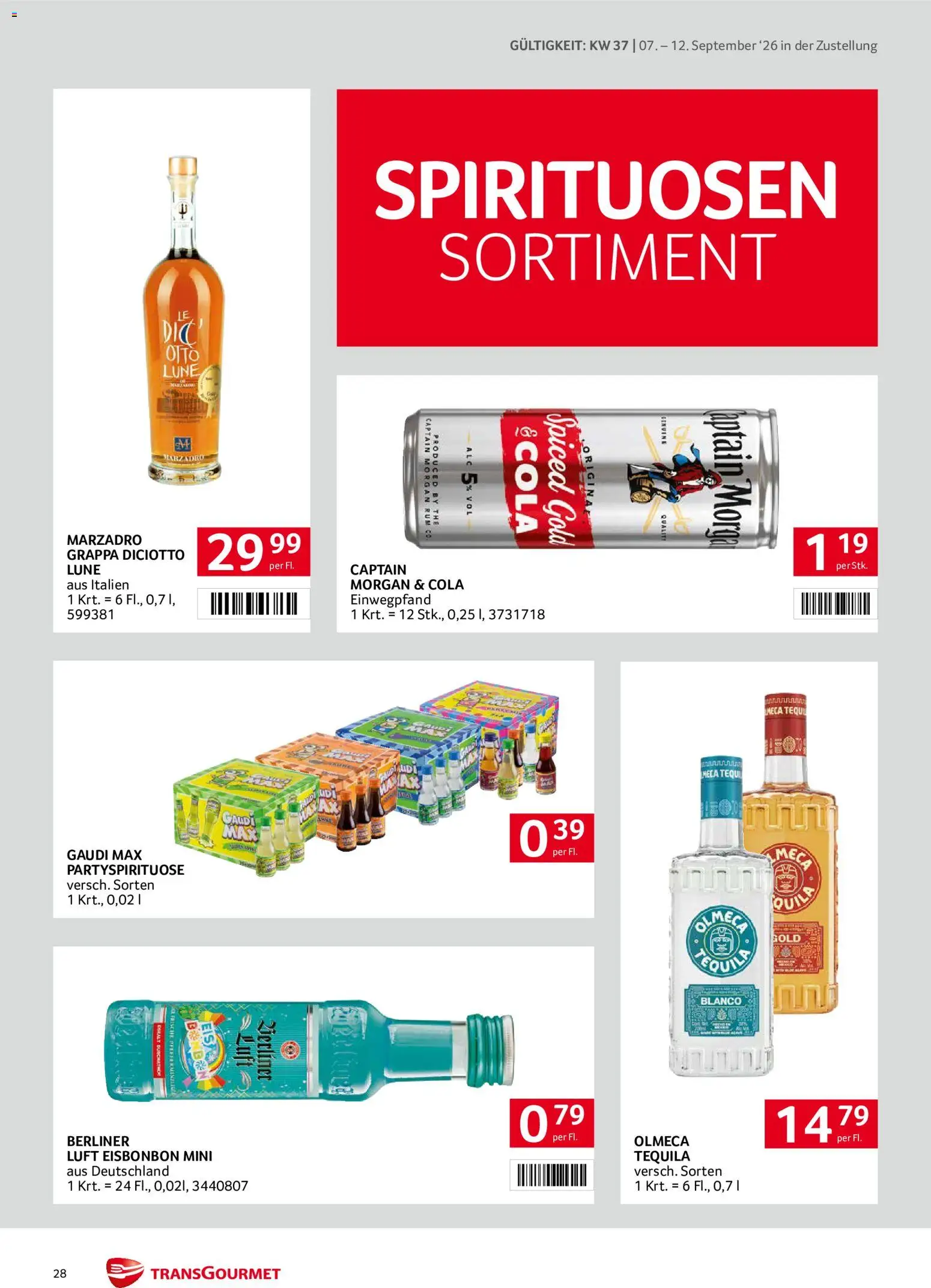 Transgourmet Zustellaktion - Broschüre gültig ab 07.09.2026 | Seite: 28