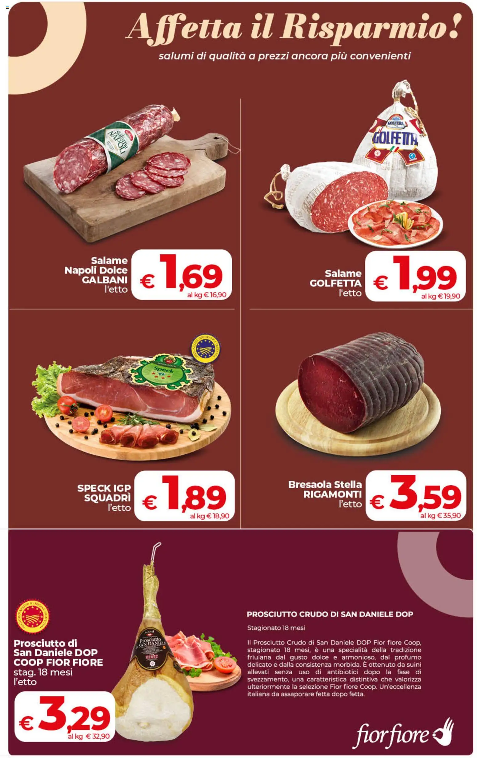 Volantino COOP del 01/09/2026 | Pagina: 13 | Prodotti: Salame, Bresaola, Prosciutto, Profumo