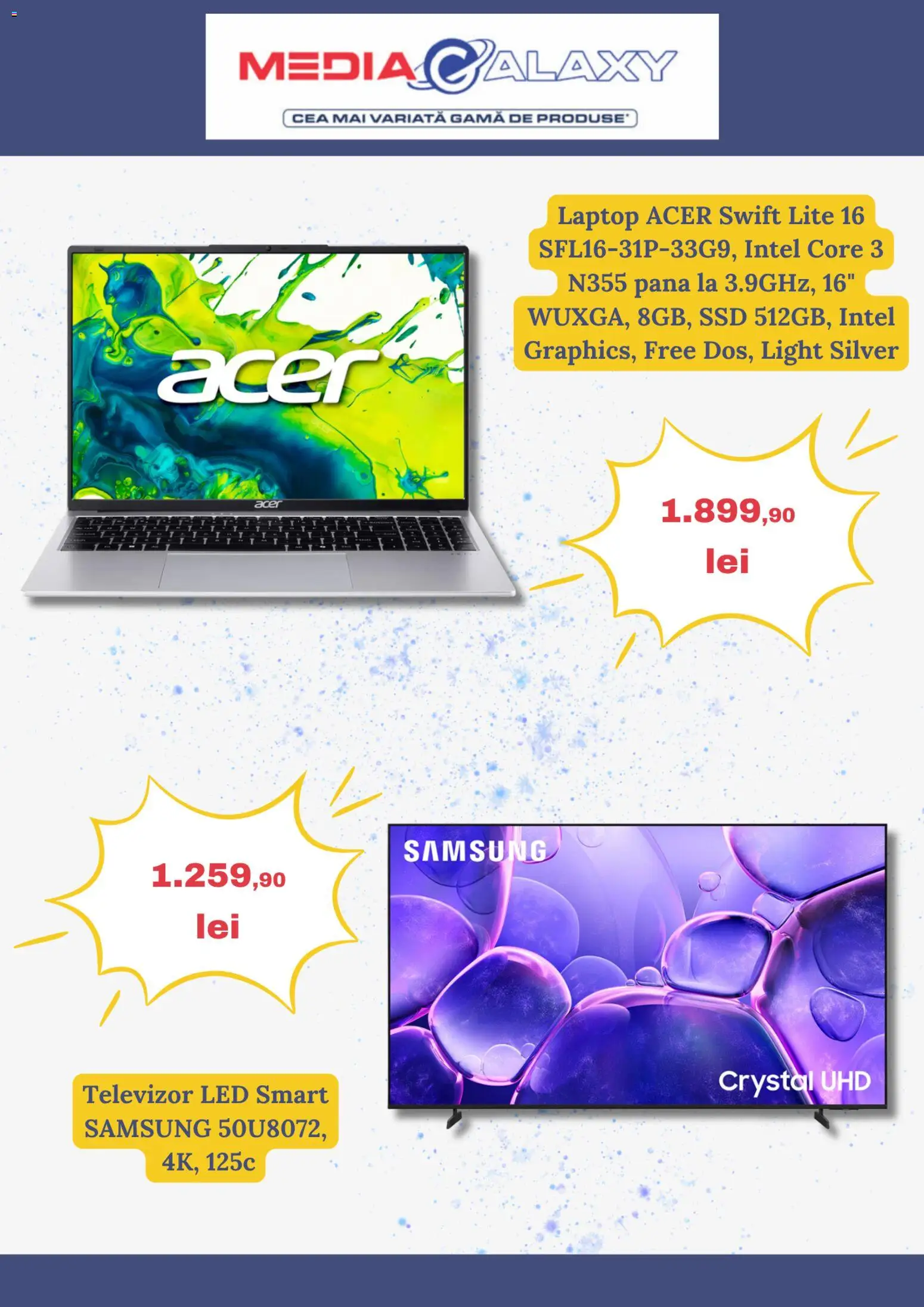 Noul catalog Media Galaxy – valabil de la 11.06.2026 | Pagină: 3 | Produse: Laptop, Vestiyer, Televizor, Babak