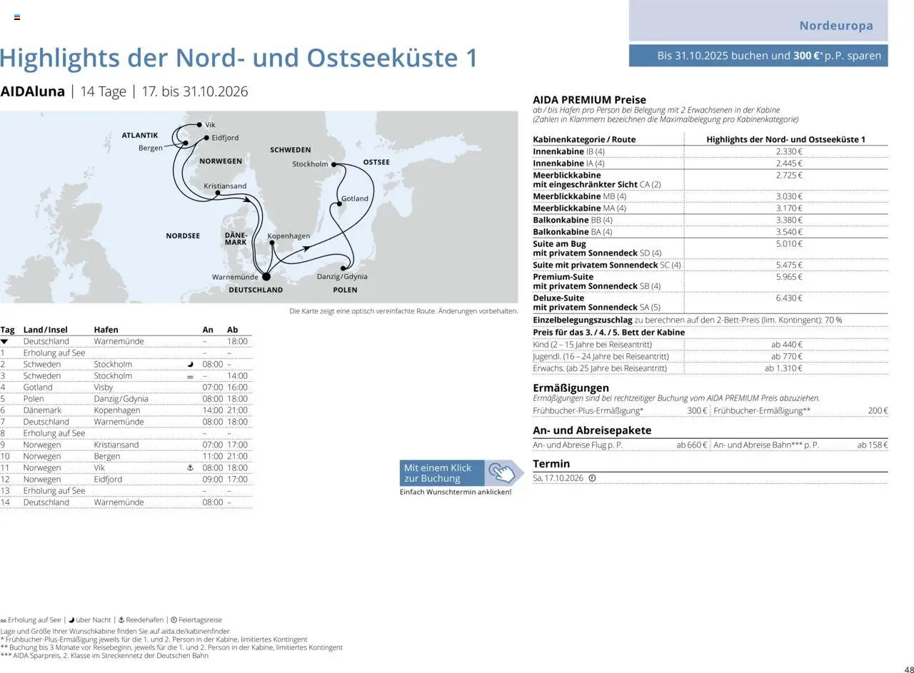 Aida Sommer 2026 – gültig ab 01.03.2026 | Seite: 48 | Produkte: Bett