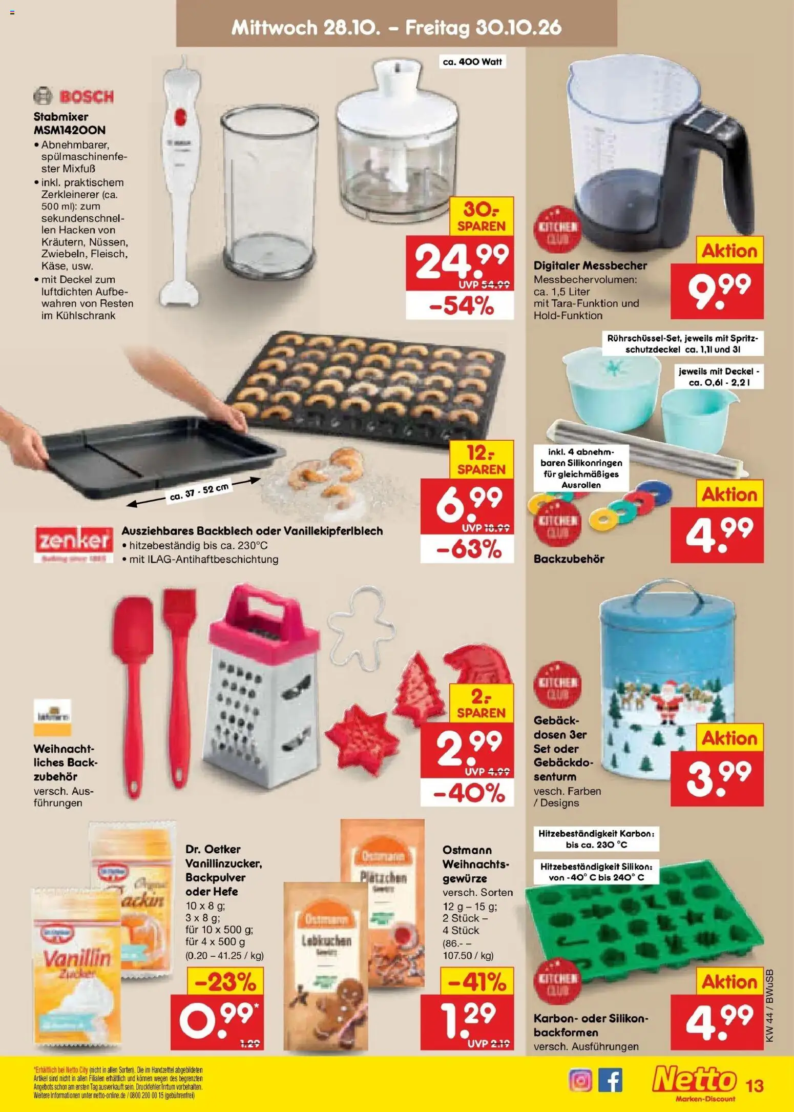 Netto Marken-Discount Prospekt Bielefeld – gültig ab 26.10.2026 | Seite: 43 | Produkte: Bosch, Kühlschrank, Gewürze, Stabmixer