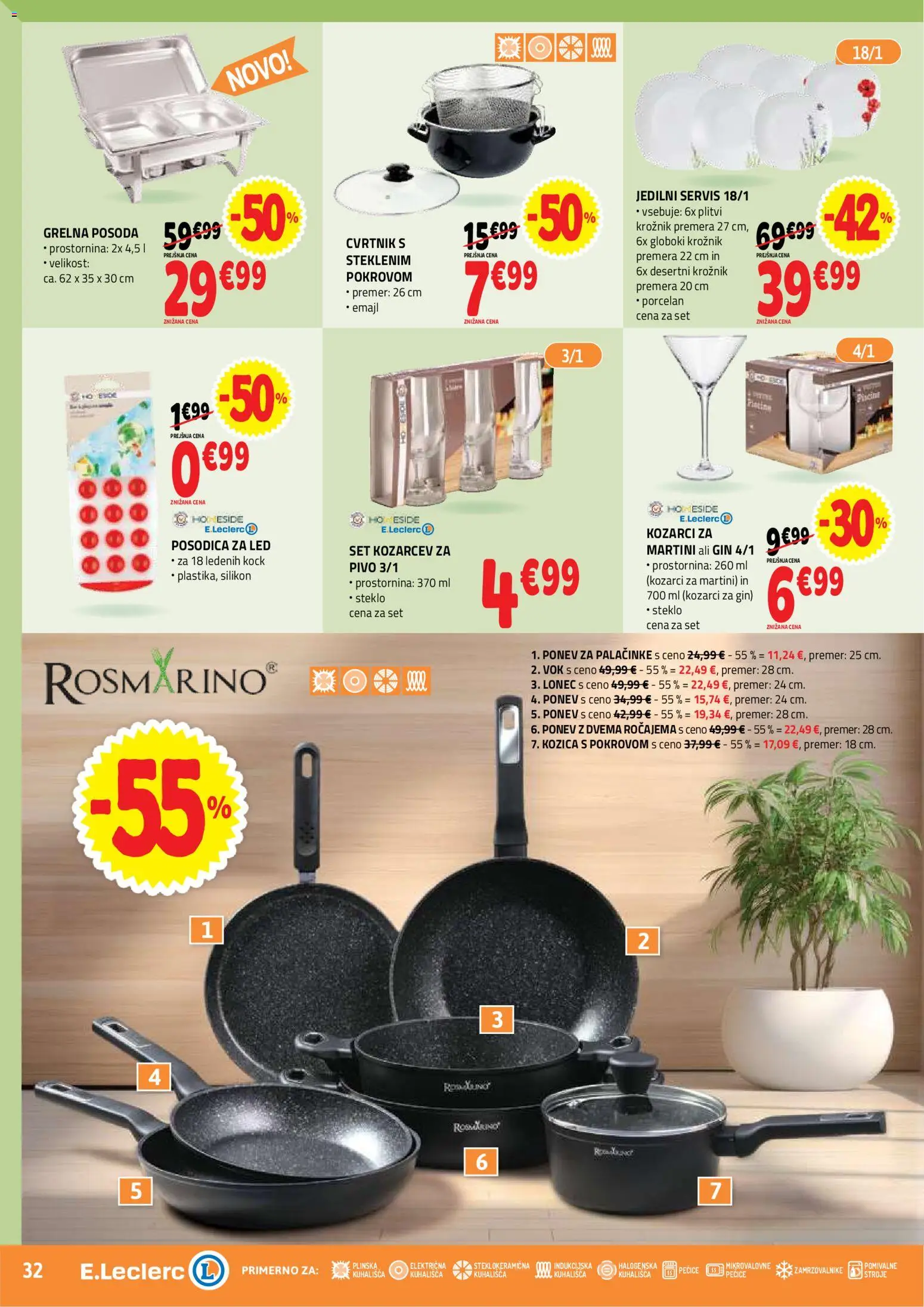 Novi E.leclerc katalog ponudbe – veljaven od 08.07.2026 | Stran: 32 | Izdelki: Palačinke, Pivo, Gin, Silikon