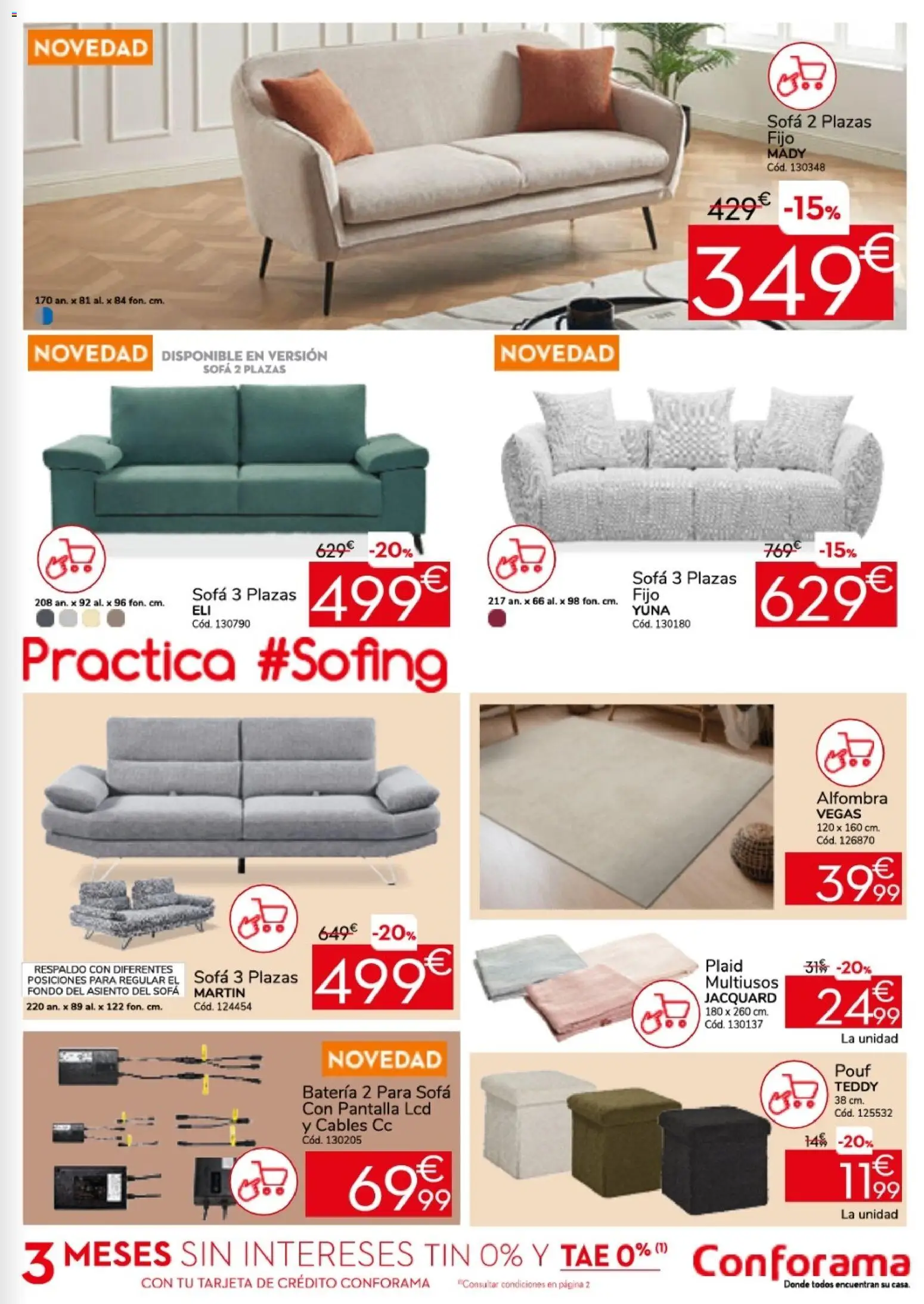 Conforama Practica Sofing │ válido desde el 26.05.2026 | Página: 5 | Productos: Sofá, Batería, Alfombra