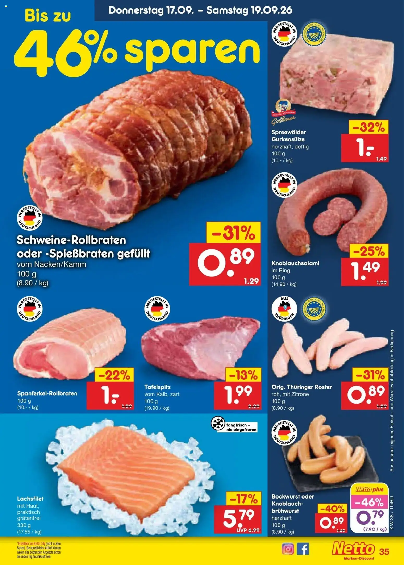 Netto Marken-Discount Prospekt Thiendorf – gültig ab 14.09.2026 | Seite: 49 | Produkte: Bockwurst, Tafelspitz, Zitrone, Knoblauch
