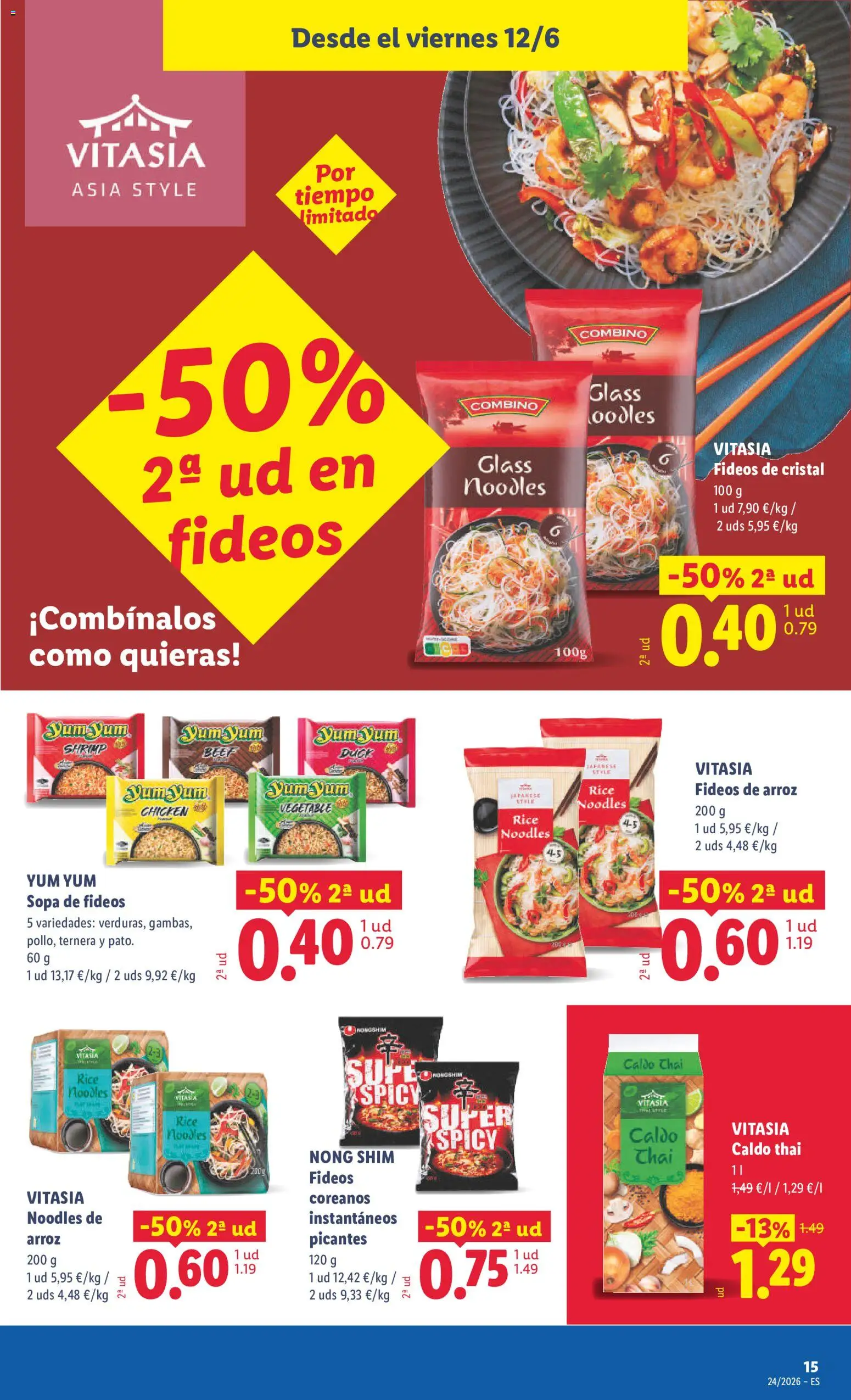 Lidl folleto │ válido desde el 08.06.2026 | Página: 15 | Productos: Arroz, Fideos, Fideos de arroz
