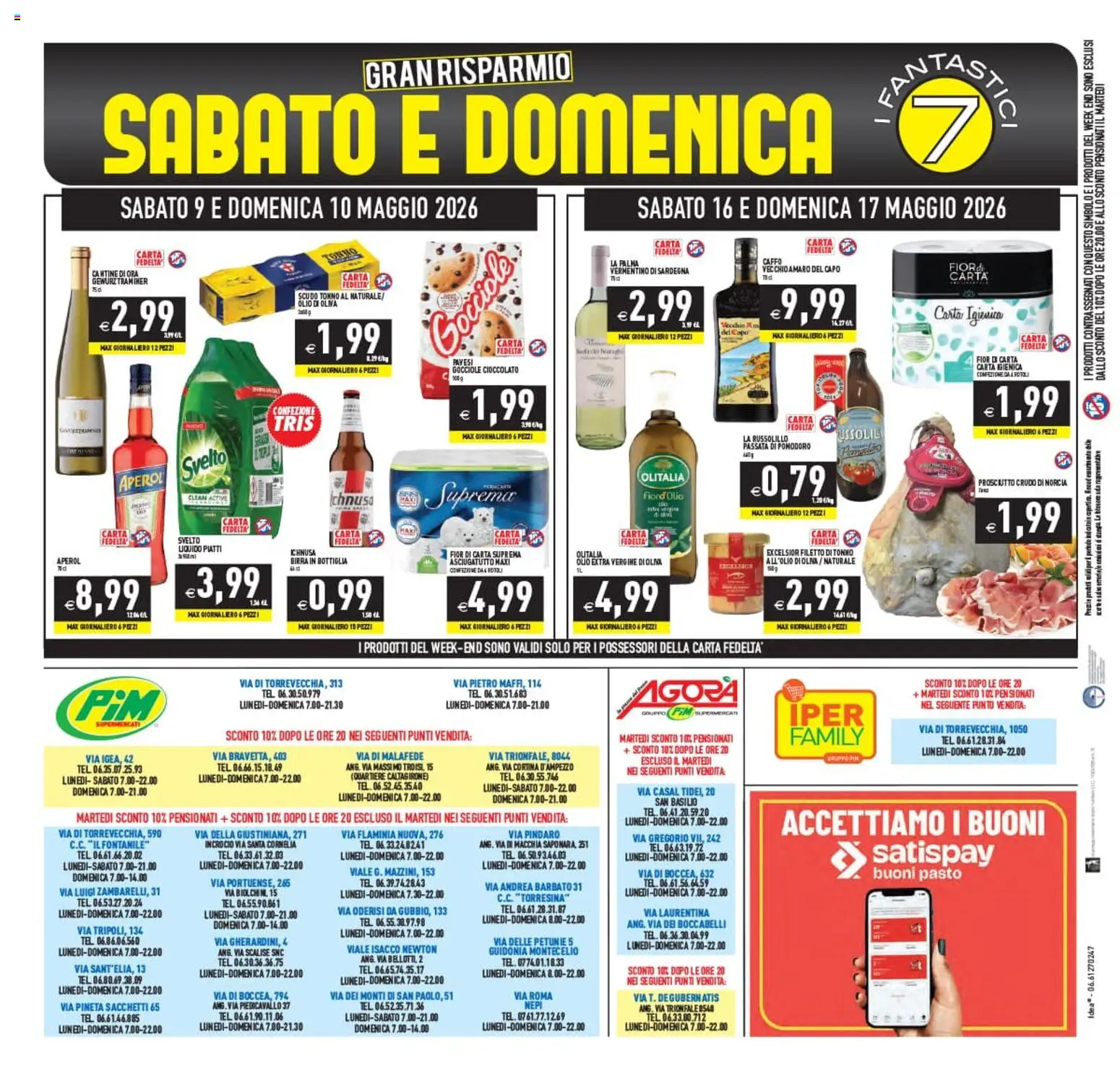 Volantino PIM Supermercati del 08.05.2026 | Pagina: 24 | Prodotti: Prosciutto Crudo, Tonno, Asciugatutto, Bottiglia