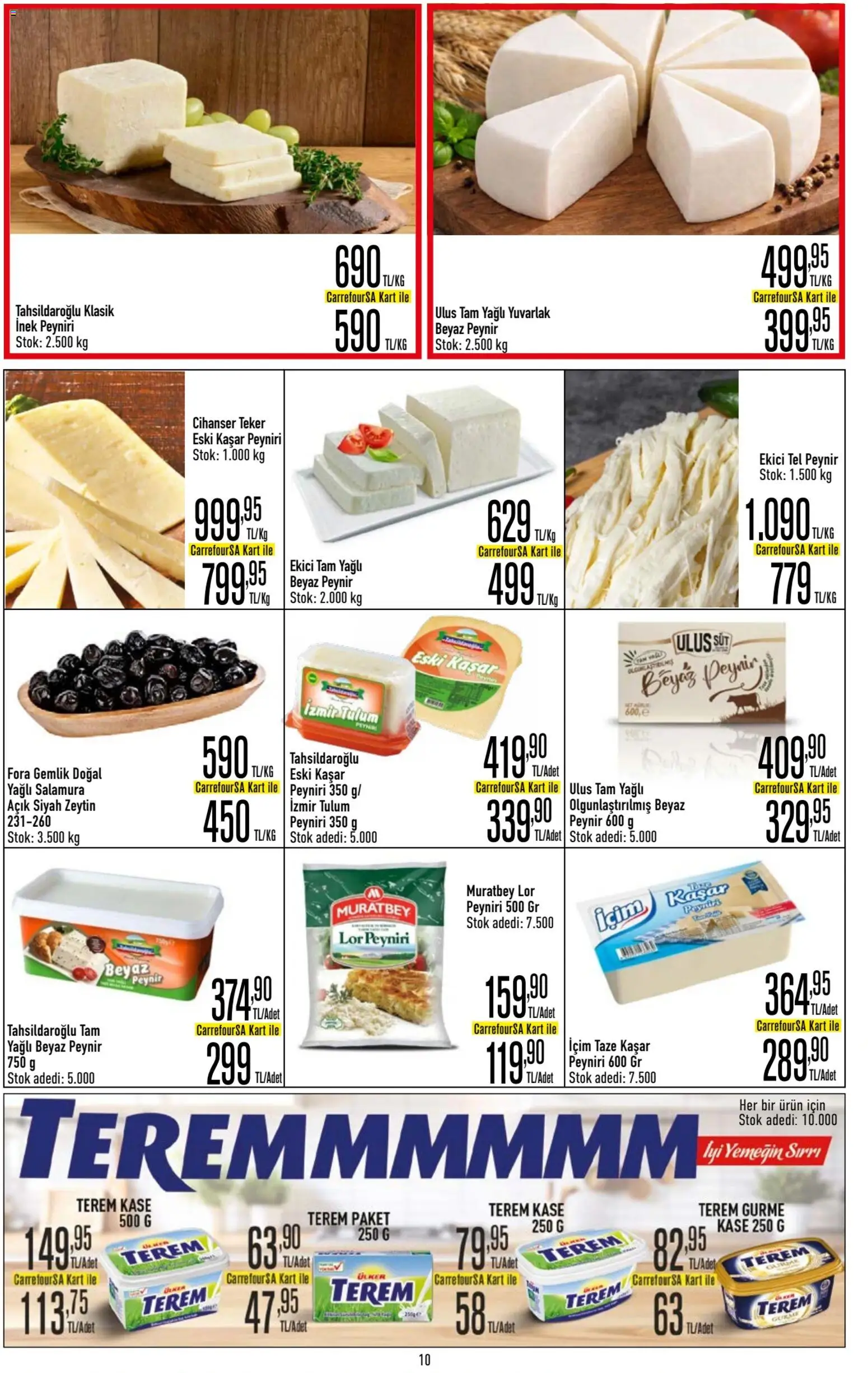 CarrefourSA Katalog - 06 Ağustos 2026 tarihinden itibaren geçerlidir | Sayfa: 10 | Ürünler: Kaşe, Peynir, Ekici, Tulum