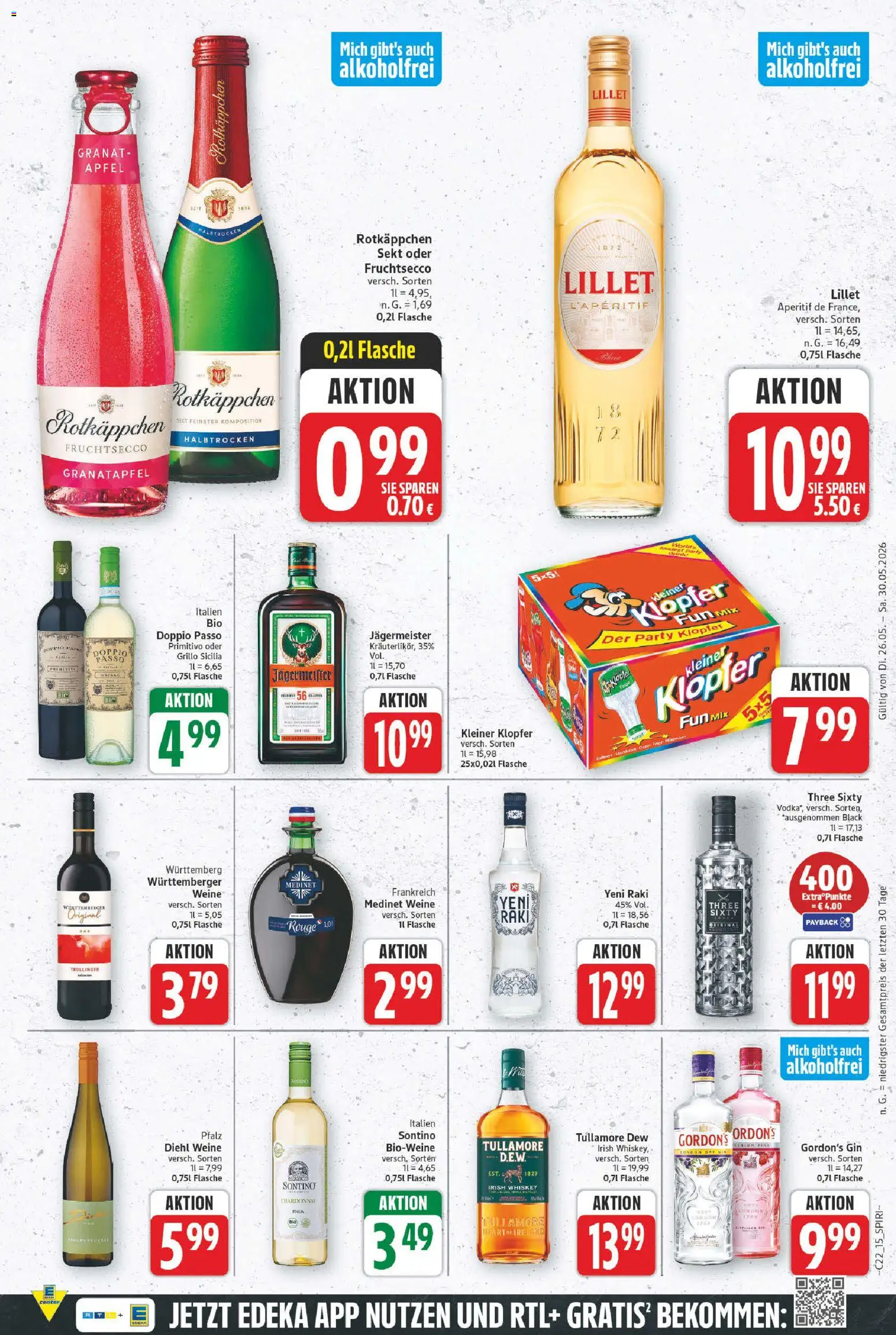 E center Prospekt – gültig ab 26.05.2026 | Seite: 19 | Produkte: Rotkappchen sekt, Gordon's gin, Sekt, Fruchtsecco