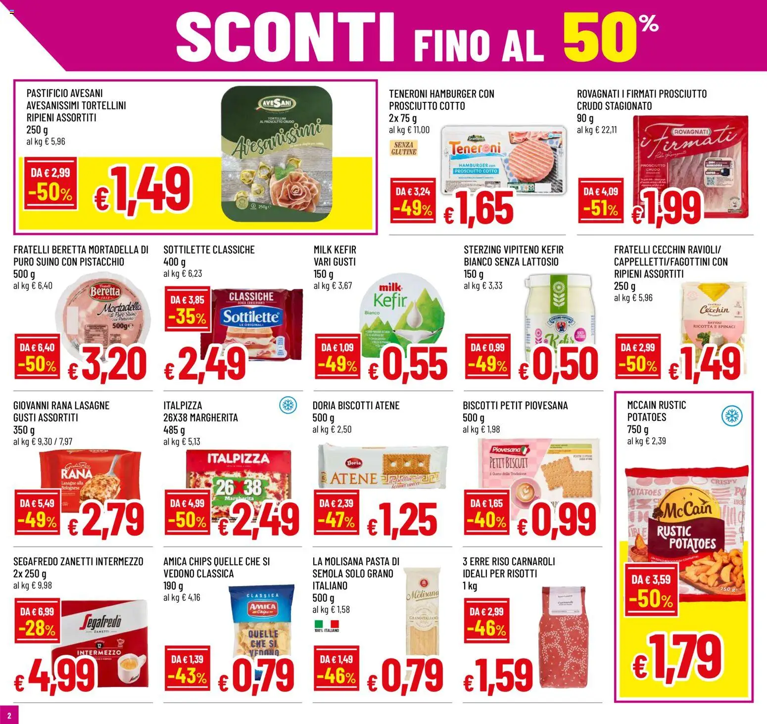 Volantino Galassia del 02/07/2026 | Pagina: 2 | Prodotti: Suino, Prosciutto, Spinaci, Mortadella