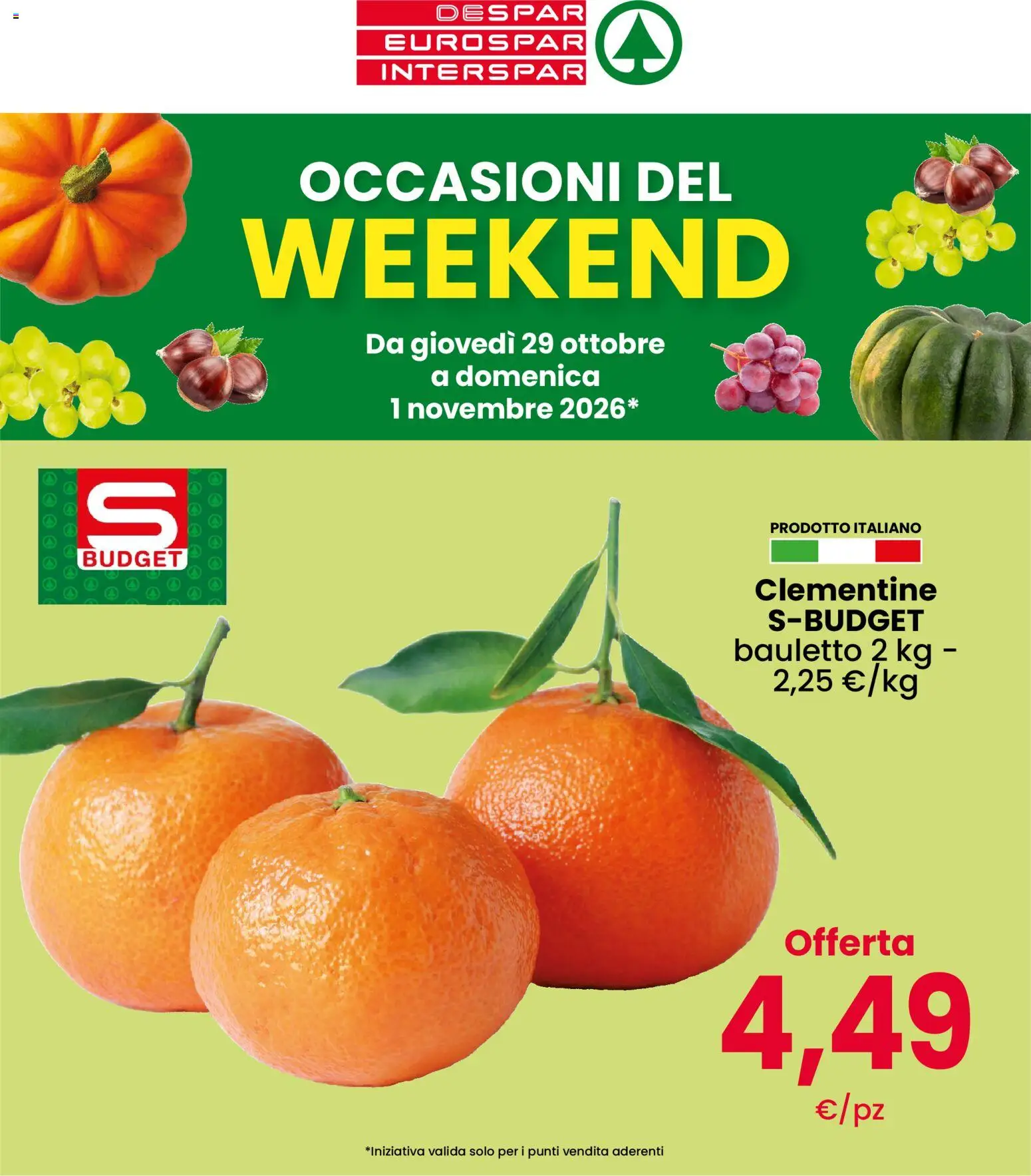 Volantino Interspar del 29/10/2026 | Pagina: 1