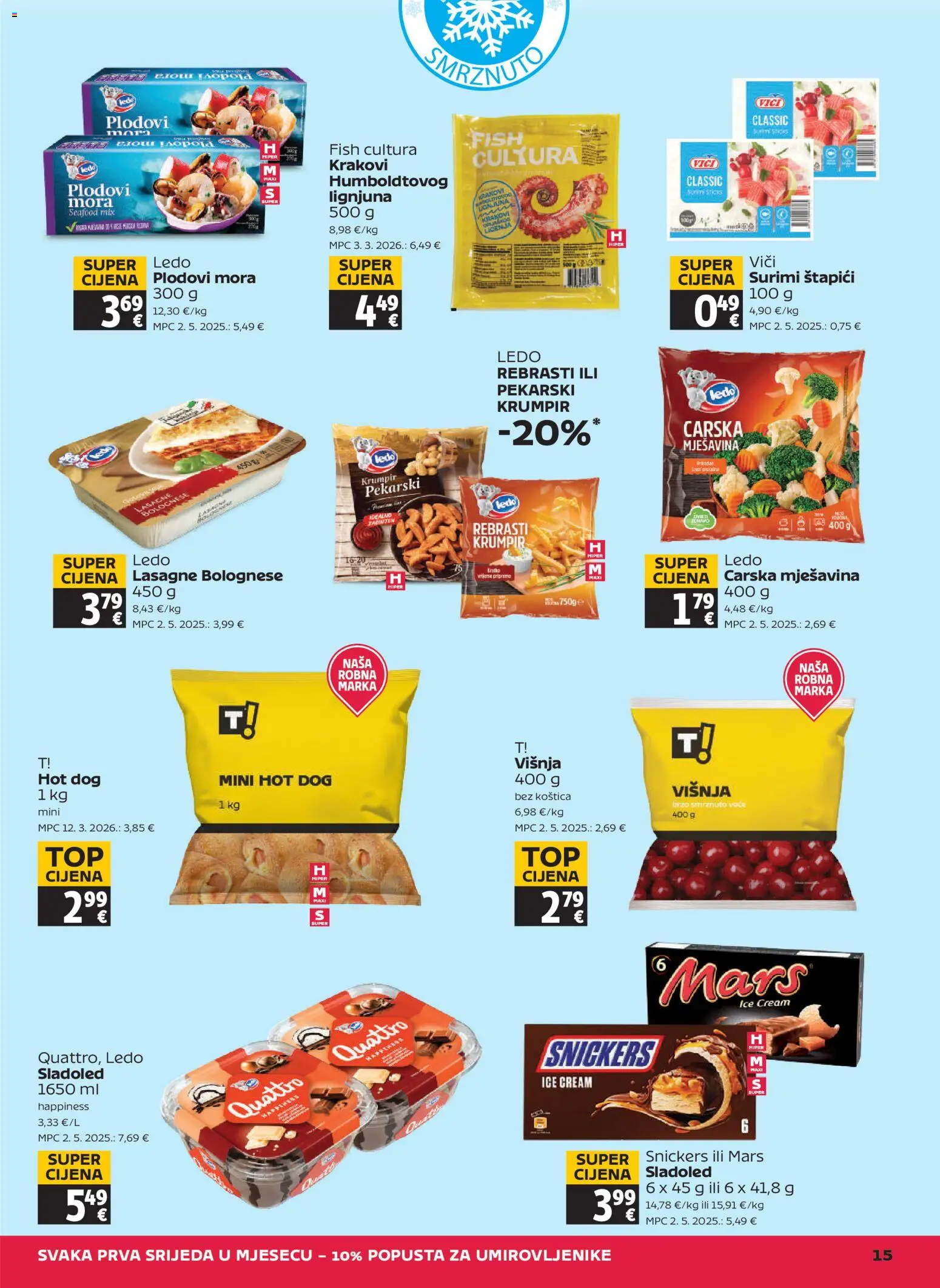 Tommy katalog | vrijedi od 29.10.2026 | Stranica: 15 | Proizvodi: Surimi štapići, Ledo, Sladoled, Štapići