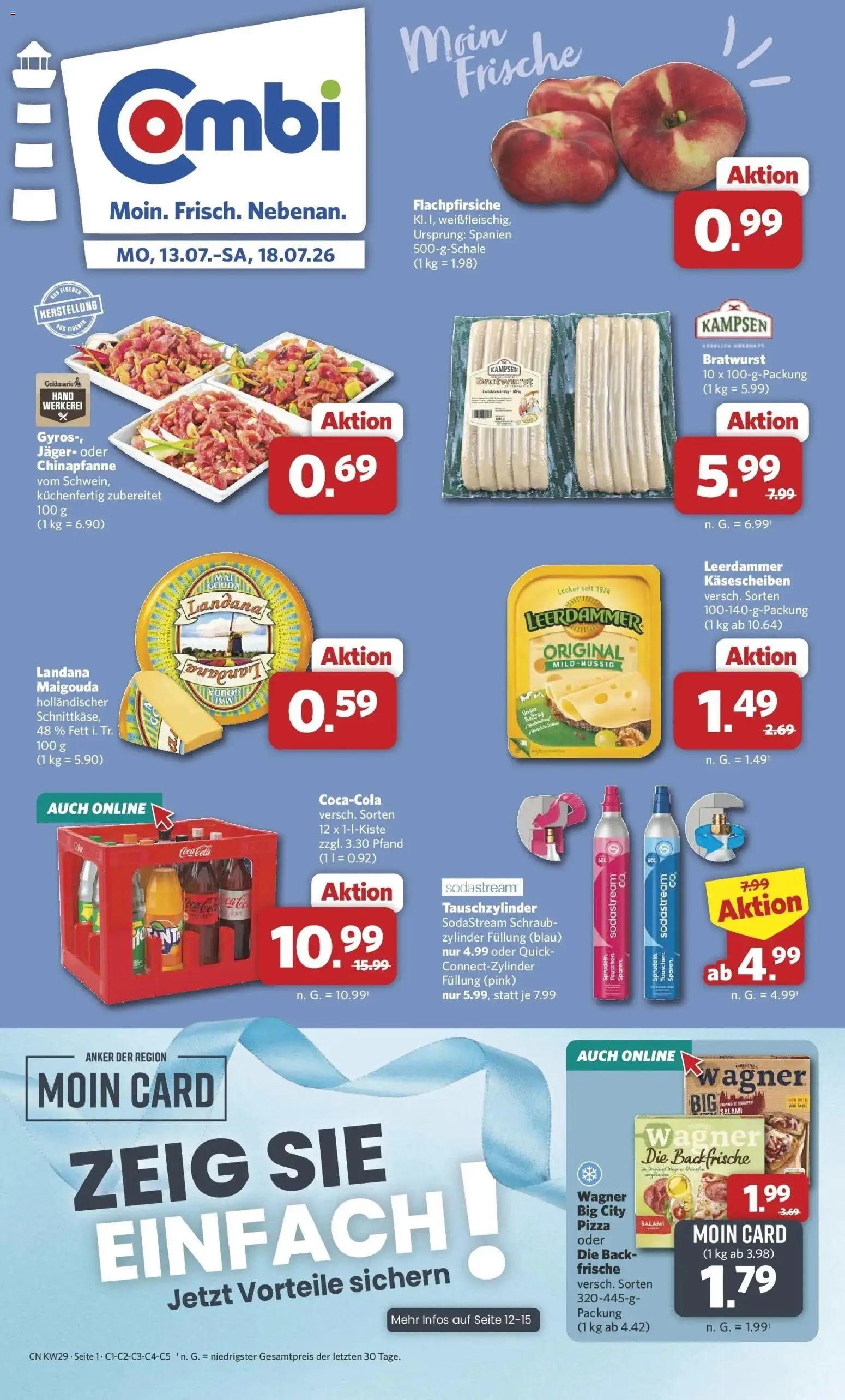 Combi Prospekt Bremen – gültig ab 13.07.2026 | Seite: 1 | Produkte: Coca cola, Cola, Bratwurst, Pizza