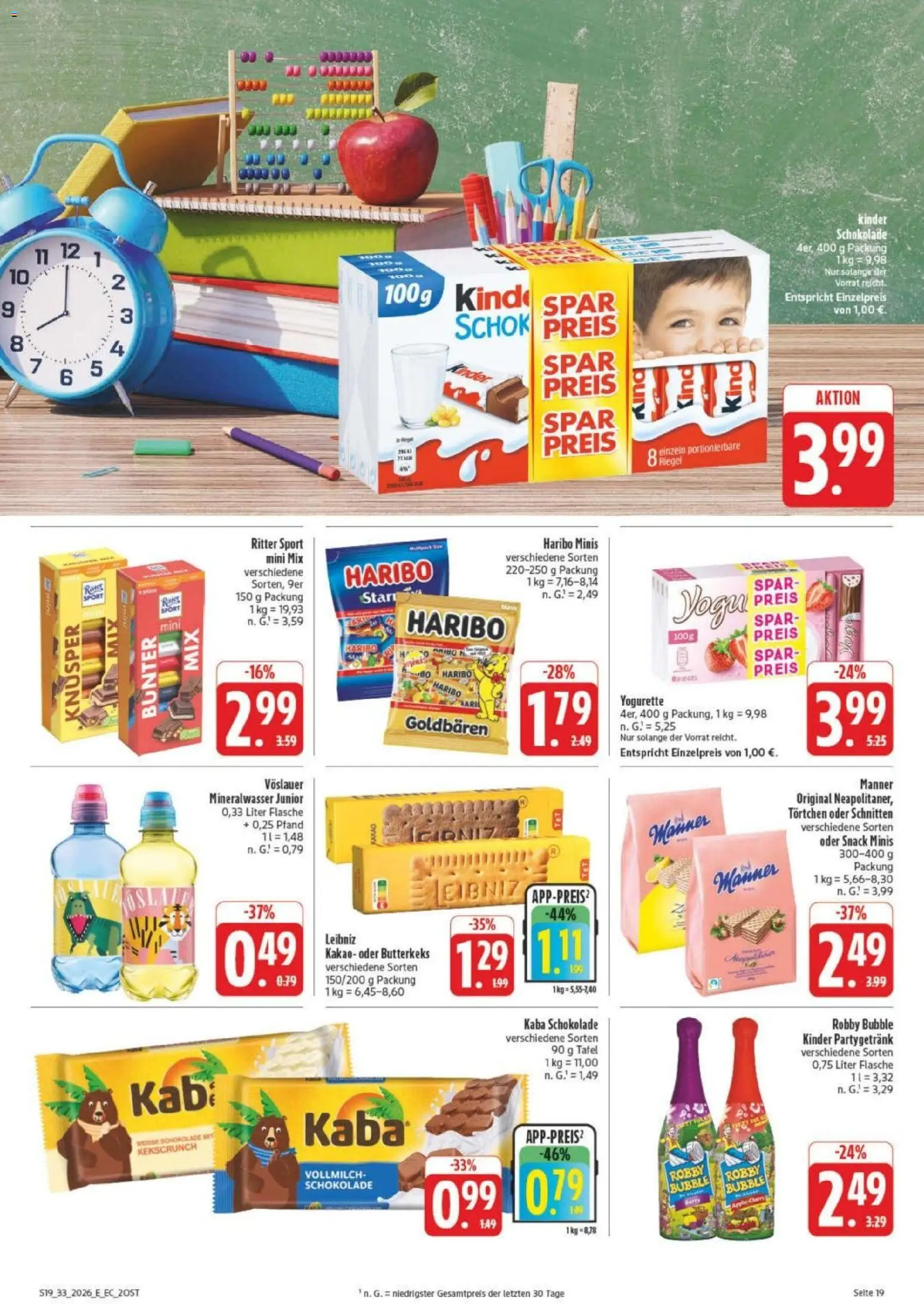 Edeka Prospekt Leipzig – gültig ab 10.08.2026 | Seite: 23 | Produkte: Haribo, Yogurette, Schokolade, Ritter sport