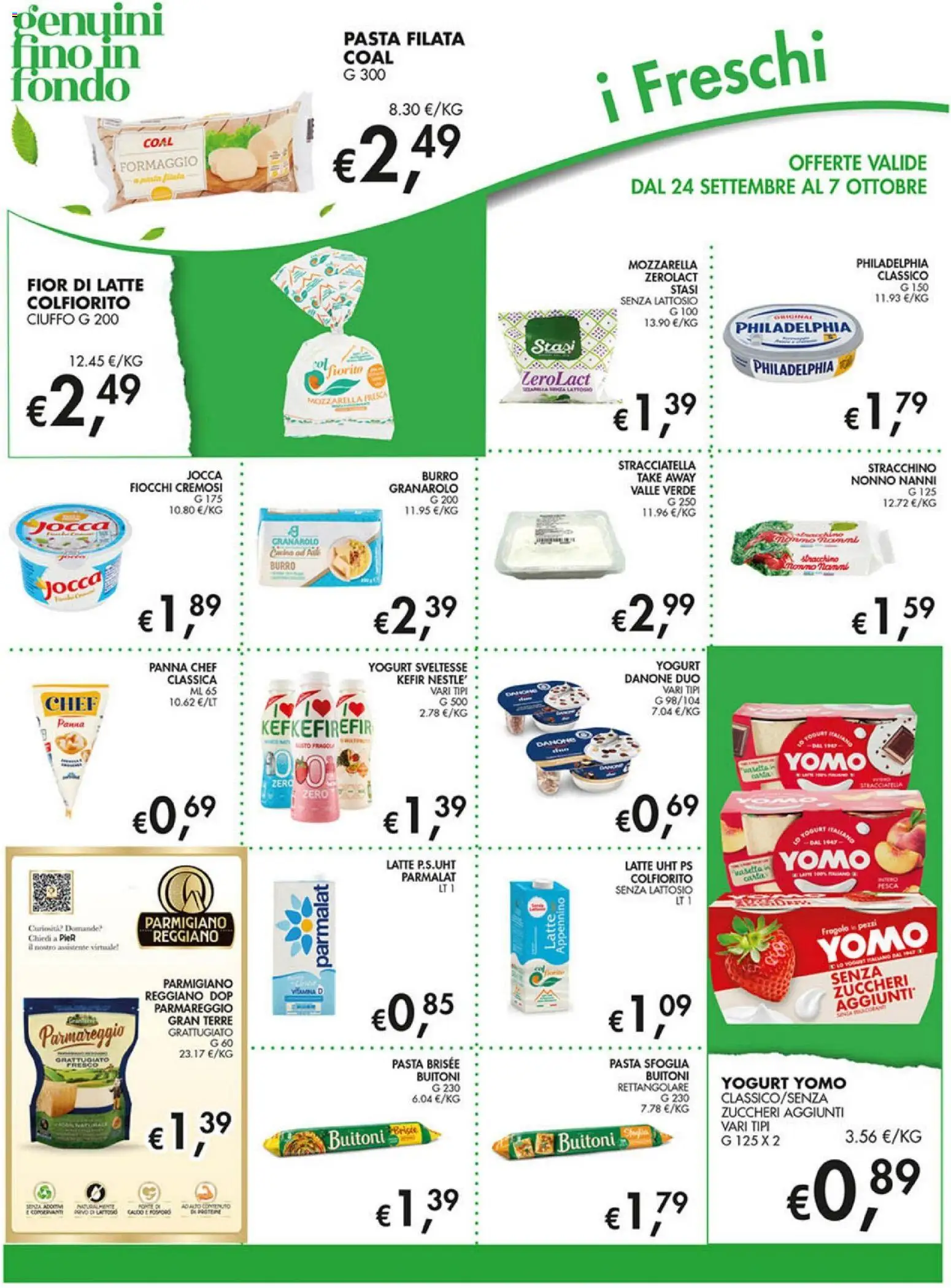 Volantino Coal del 24/09/2026 | Pagina: 9 | Prodotti: Yogurt, Mozzarella, Parmigiano, Pasta brisée