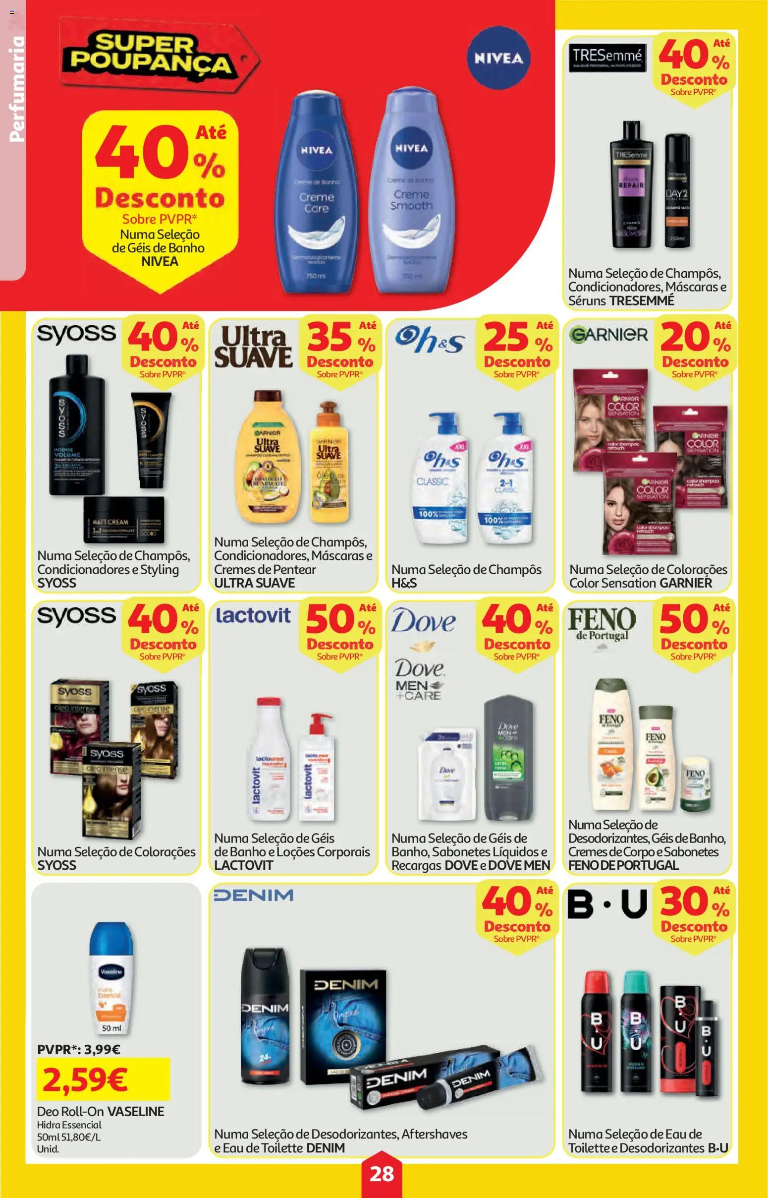 Auchan folheto │ válido de 21.05.2026 | Página: 28 | Produtos: Eau de toilette, Banho, Creme