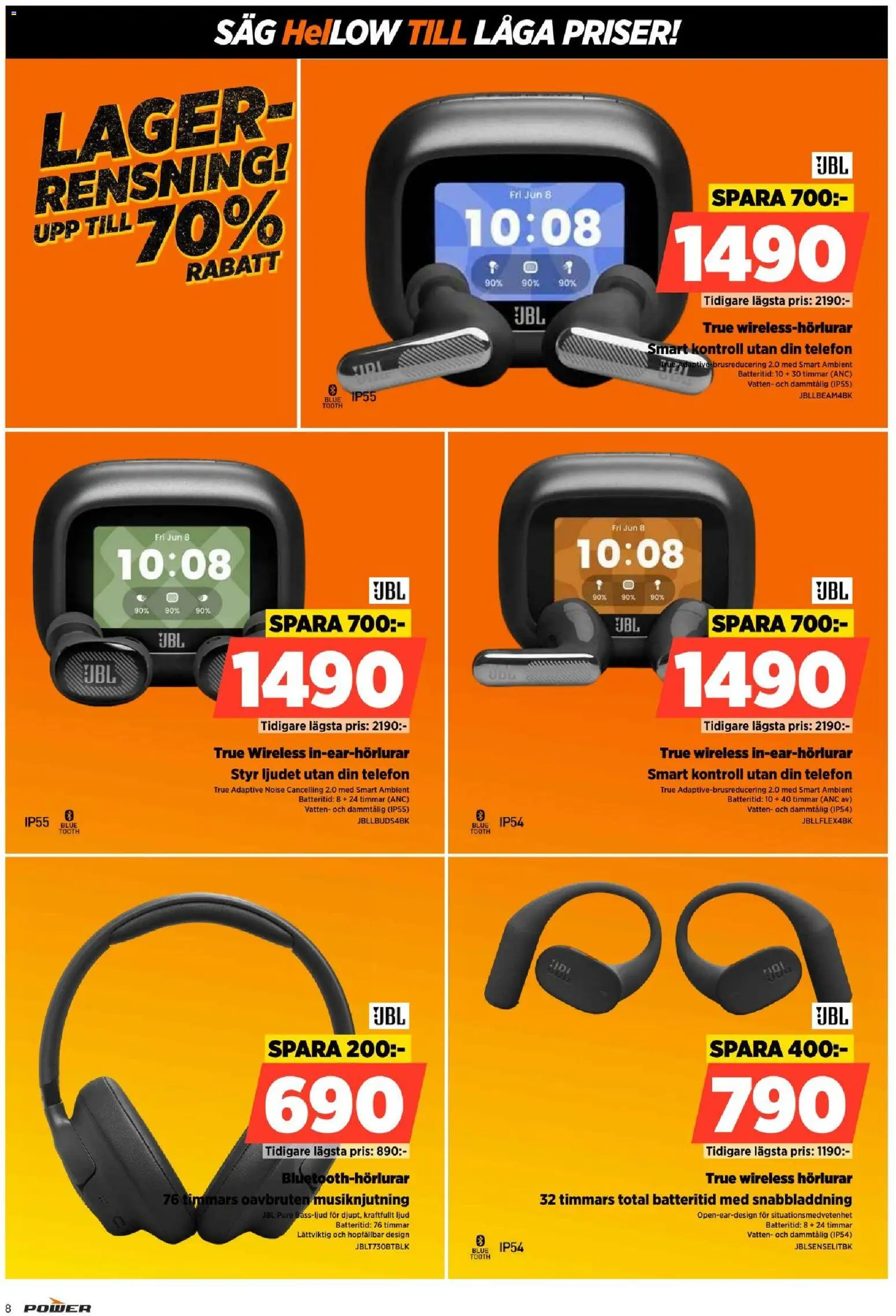 Power reklamblad aktuell från 12/10/2026 | Sida: 8 | Produkter: Såg, Vatten, Hörlurar, Puré